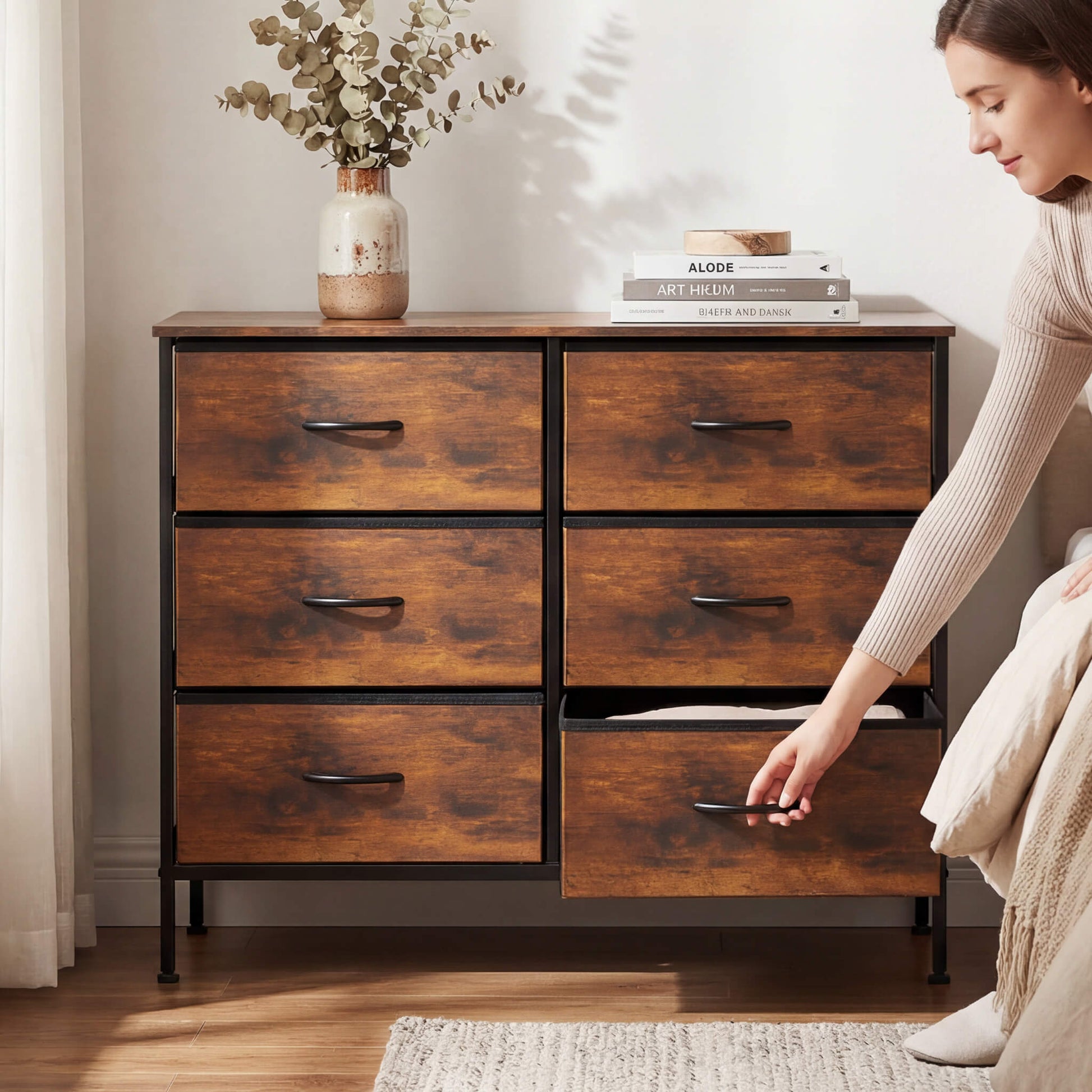 TV Stand with Wide Drawers for Bedroom