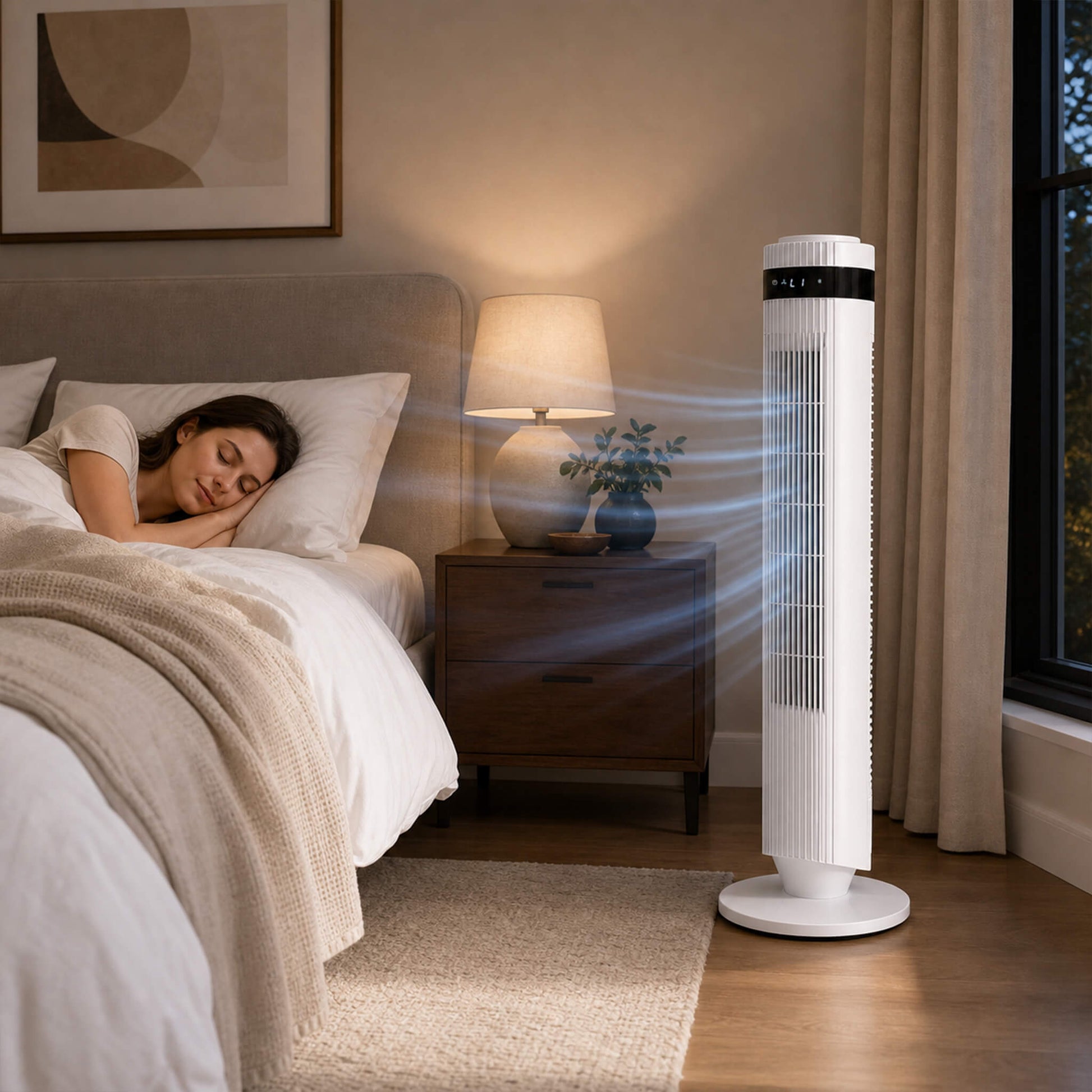 28dB Quiet Bladeless Tower Fan