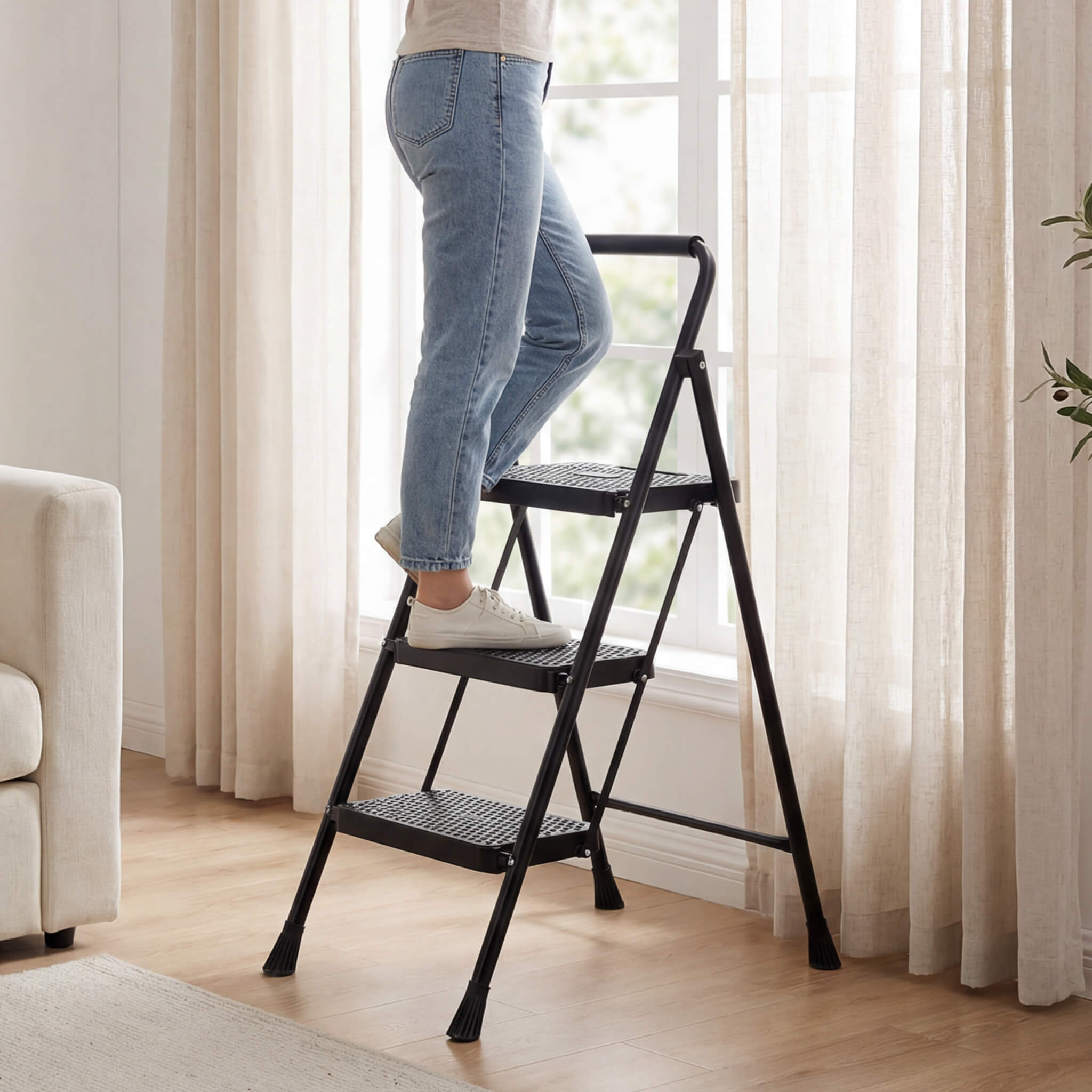 Anti-Slip Ladder for Accessing and Storing Items