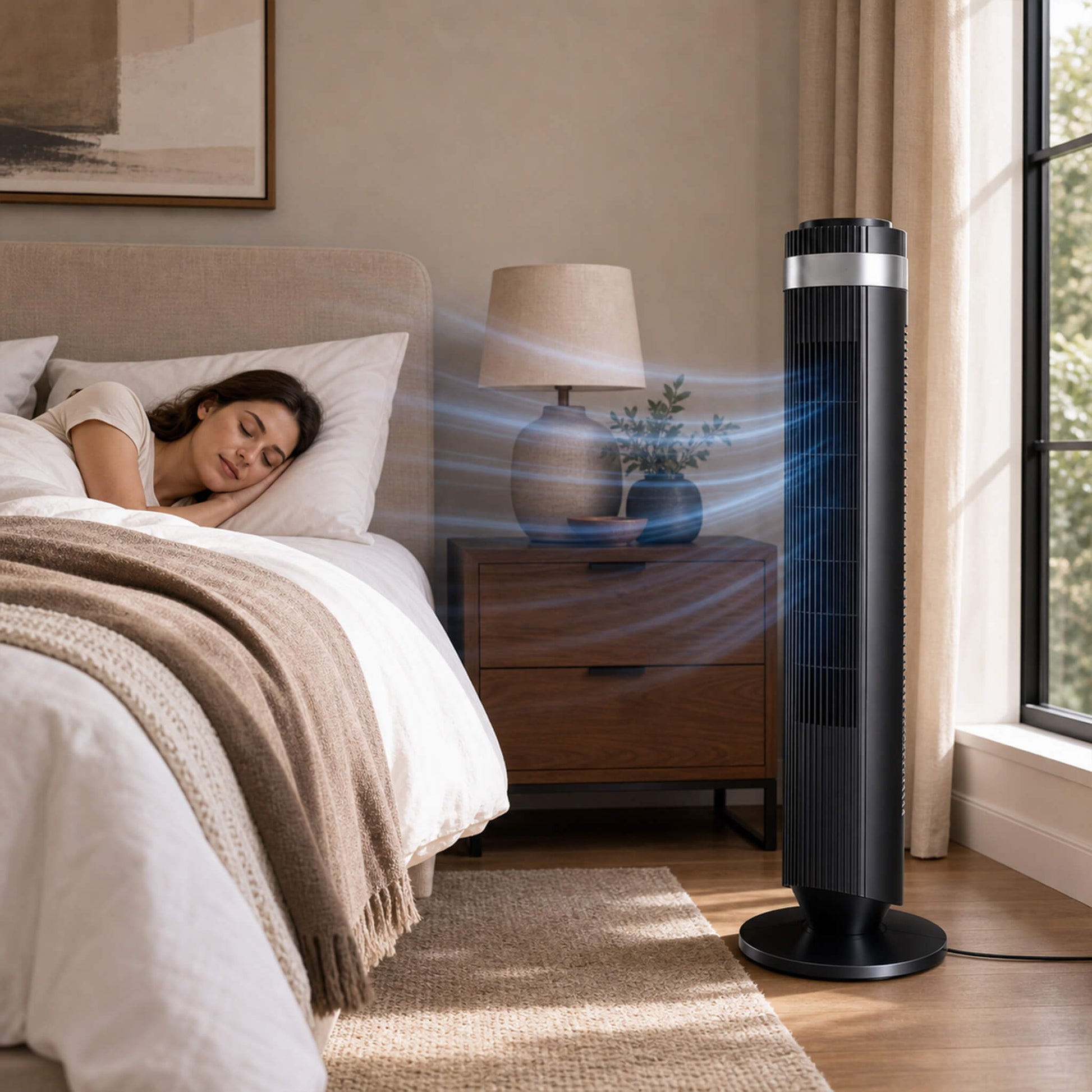 28dB Quiet Bladeless Tower Fan