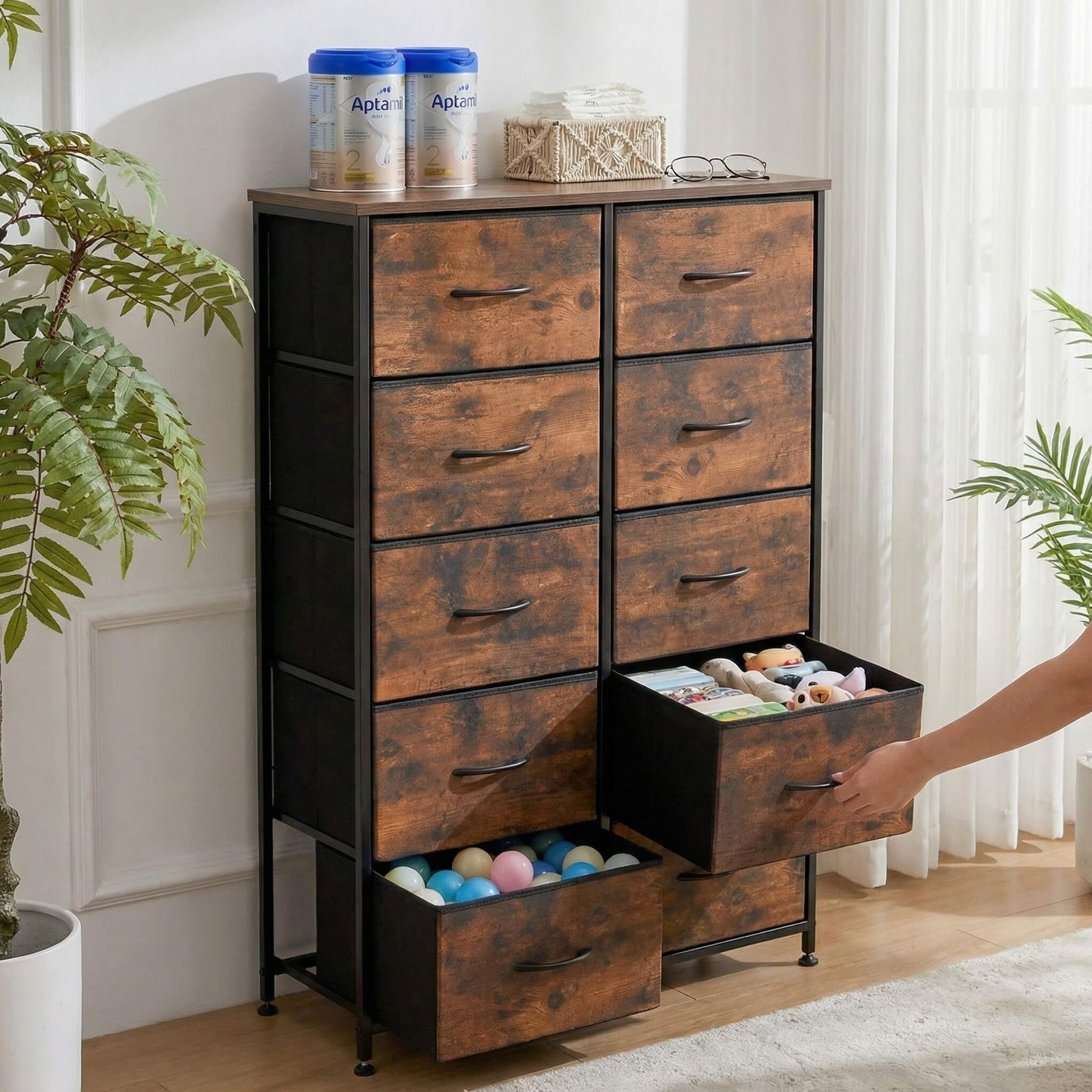 Tall Dresser with 10 Drawers for Bedroom