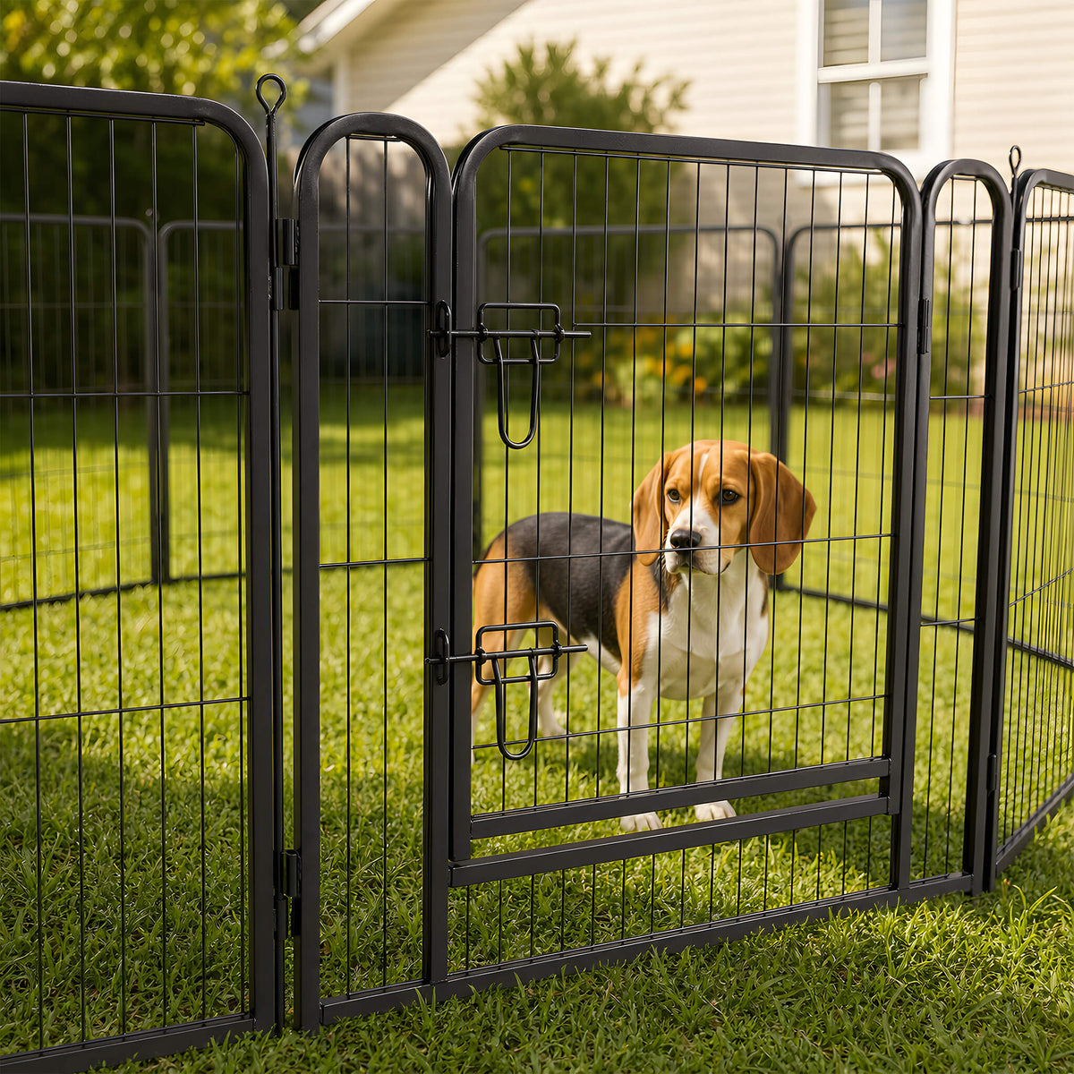 Heavy-Duty Metal Folding Dog Pen with Door