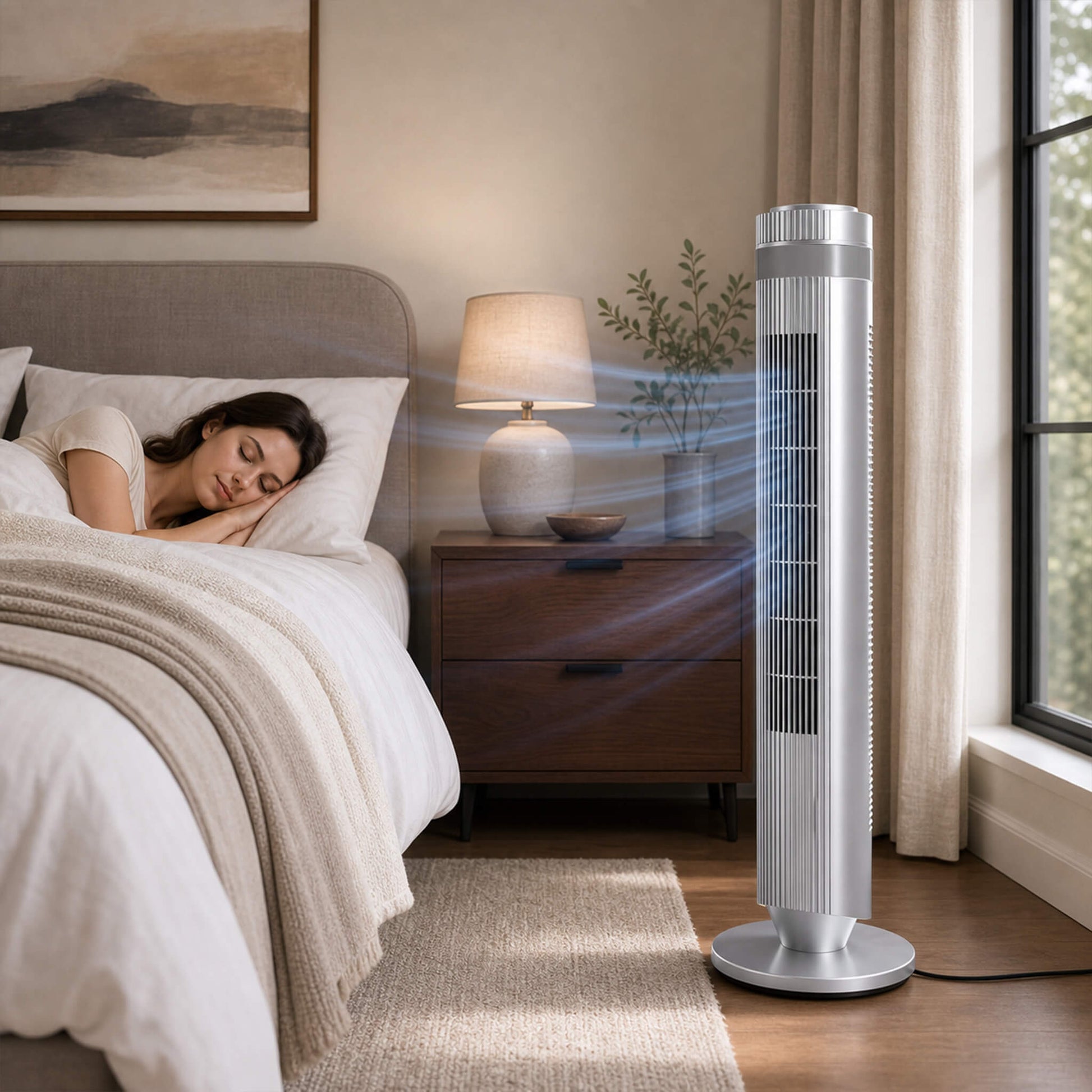 28dB Quiet Bladeless Tower Fan