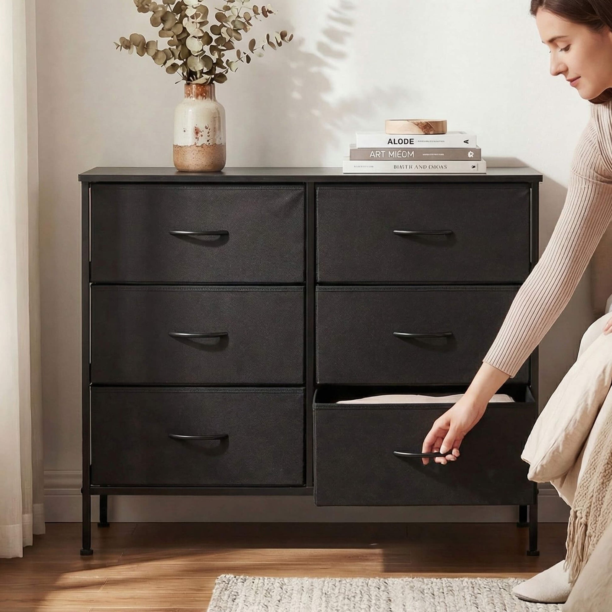 TV Stand with Wide Drawers for Bedroom