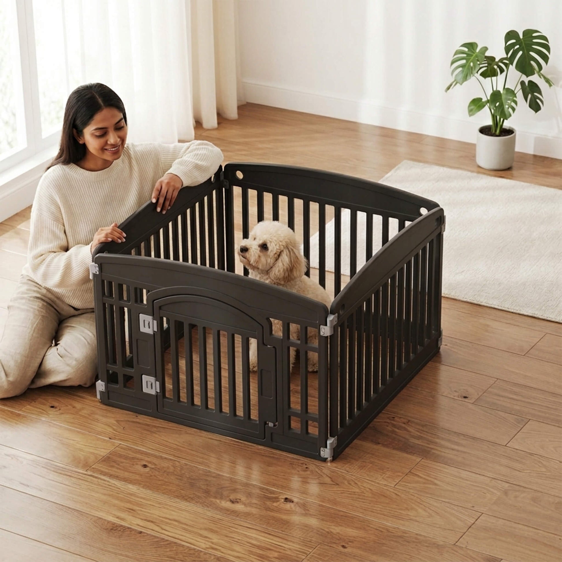 Plastic Dog Playpen with Door, Puppy Fence
