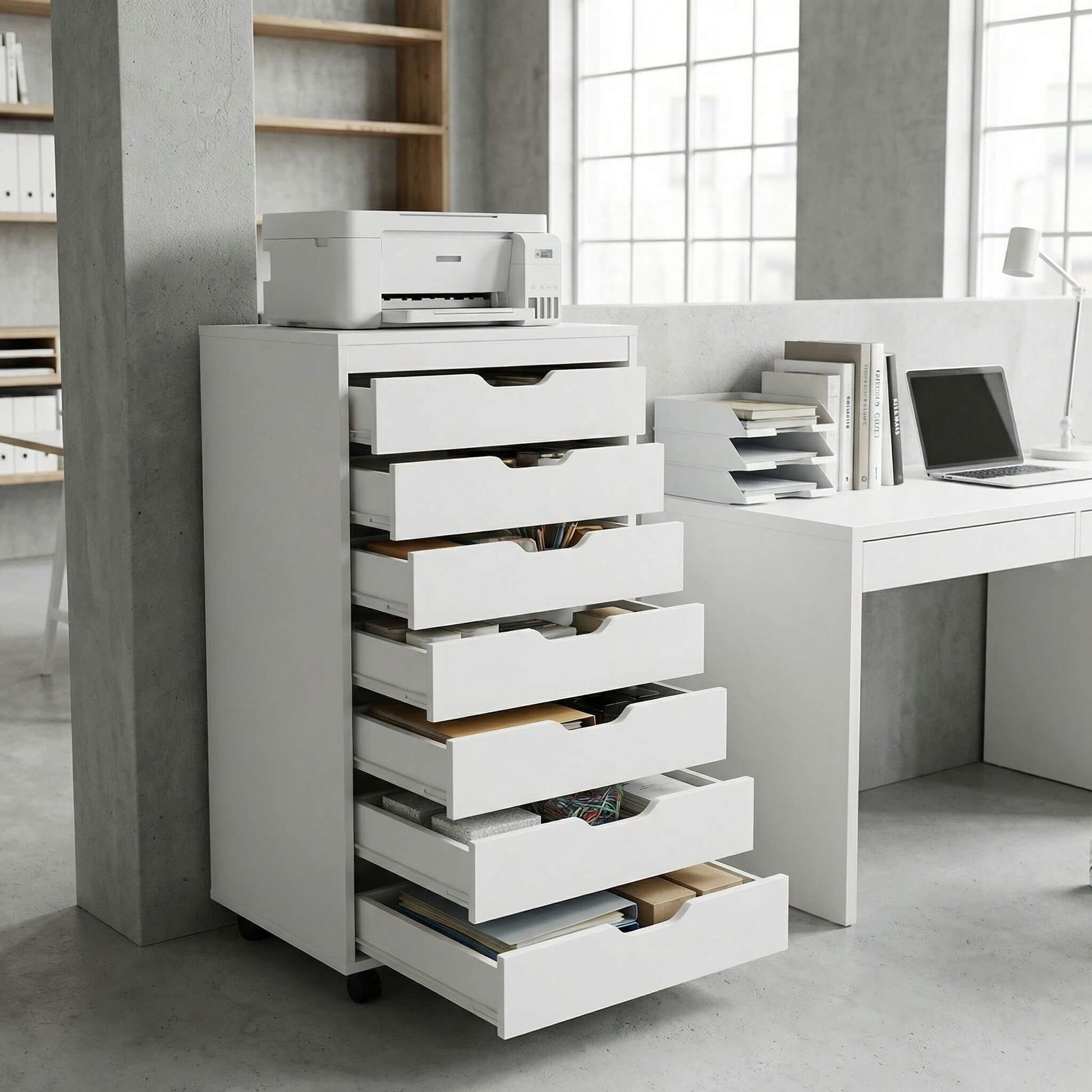 7 drawers organizer removable for office, bedroom