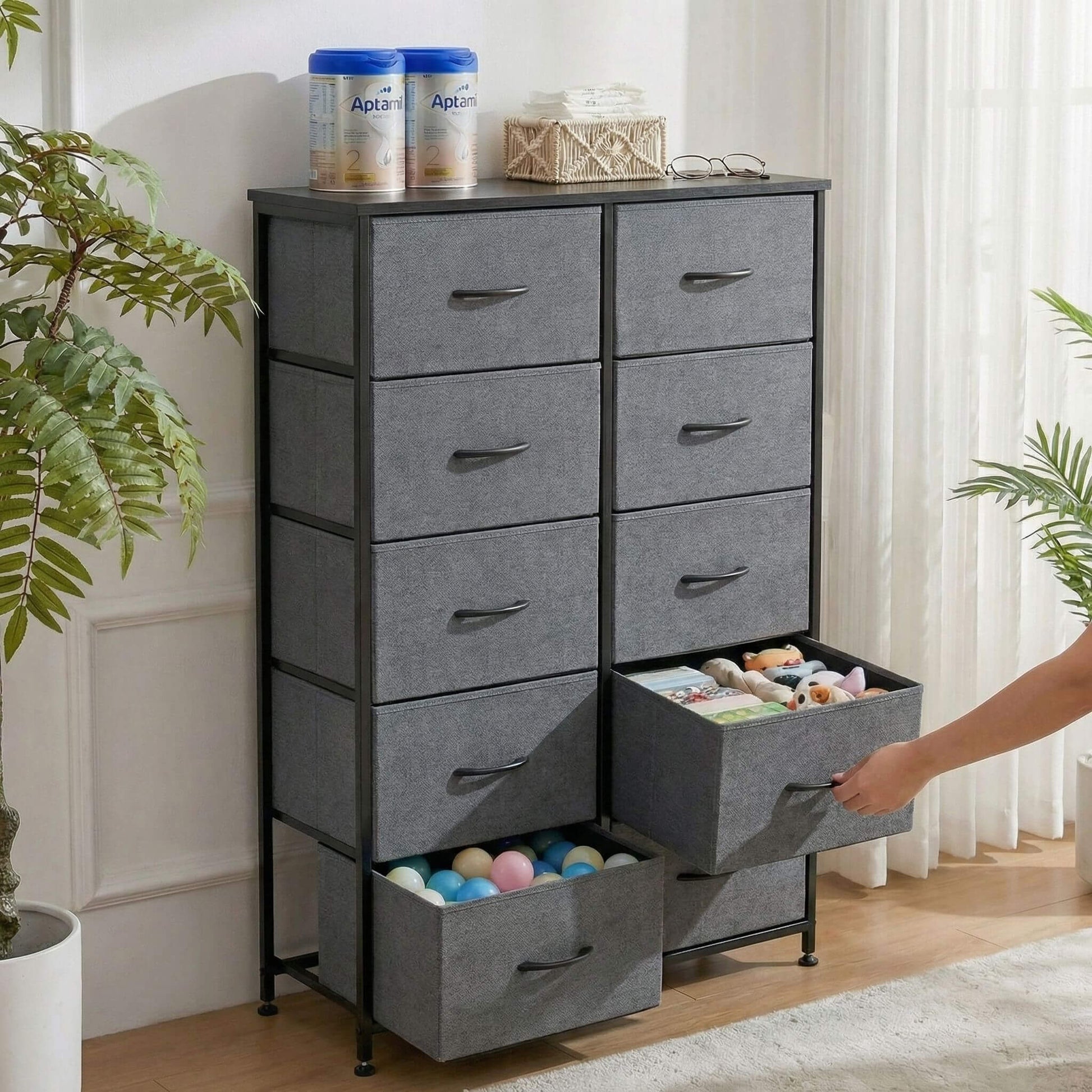 Tall Dresser with 10 Drawers for Bedroom
