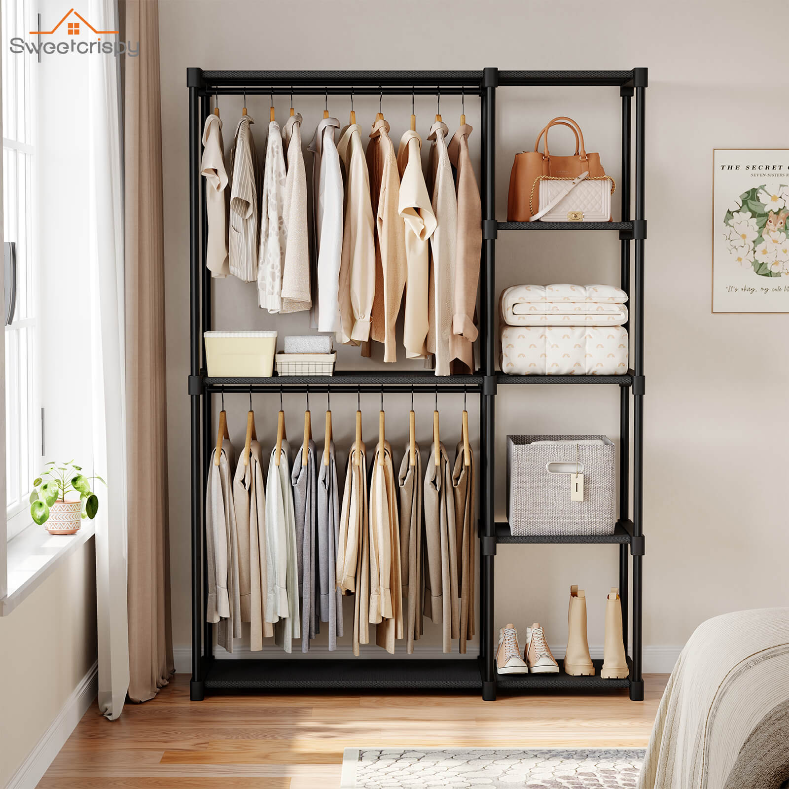Lightweight, Portable, Freestanding Clothes Rack