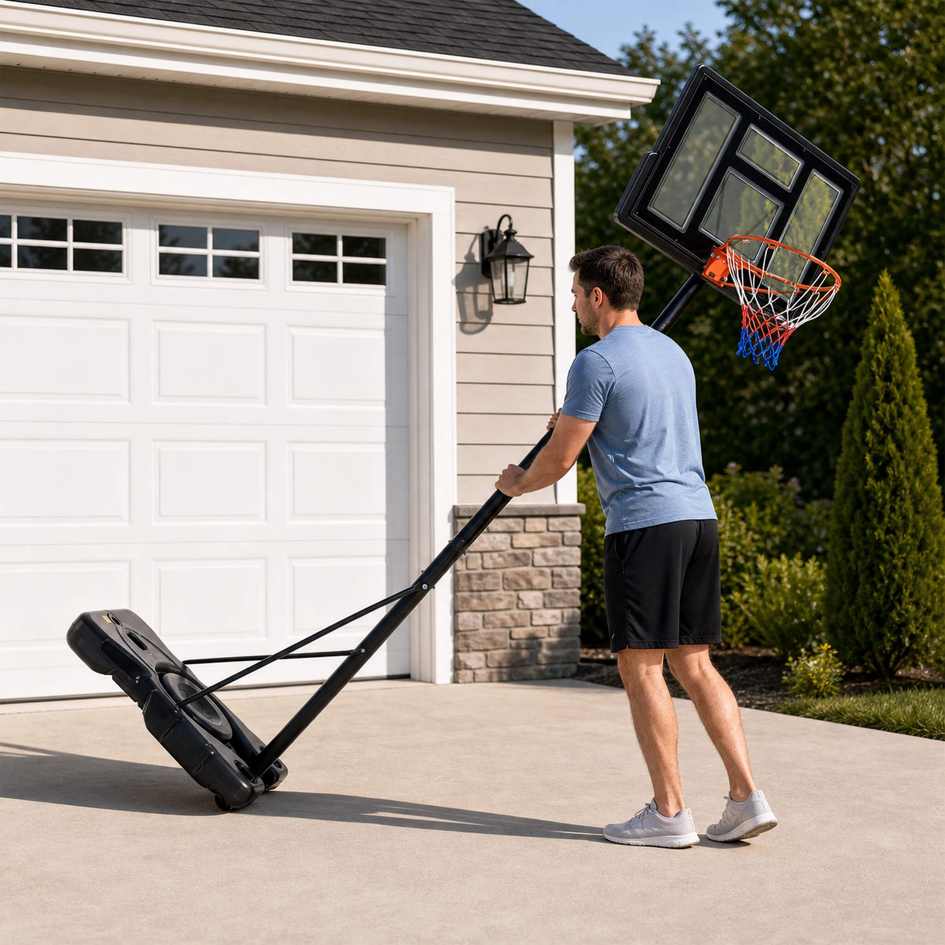 Height-Adjustable Portable Basketball Hoop
