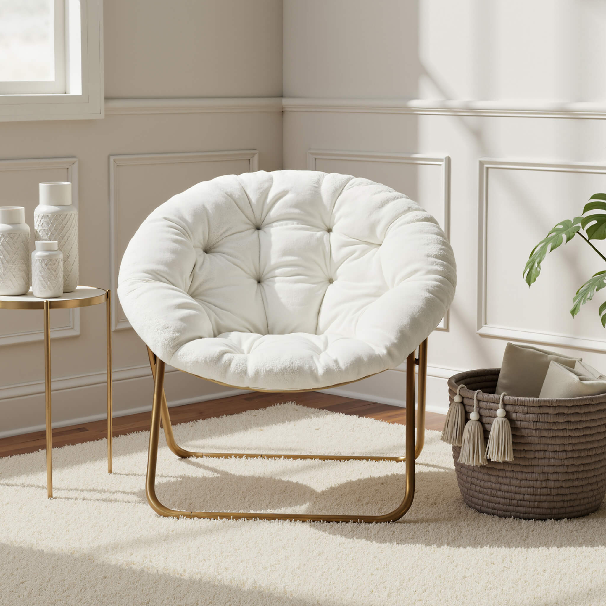 Foldable Saucer Moon Chair for Living Room