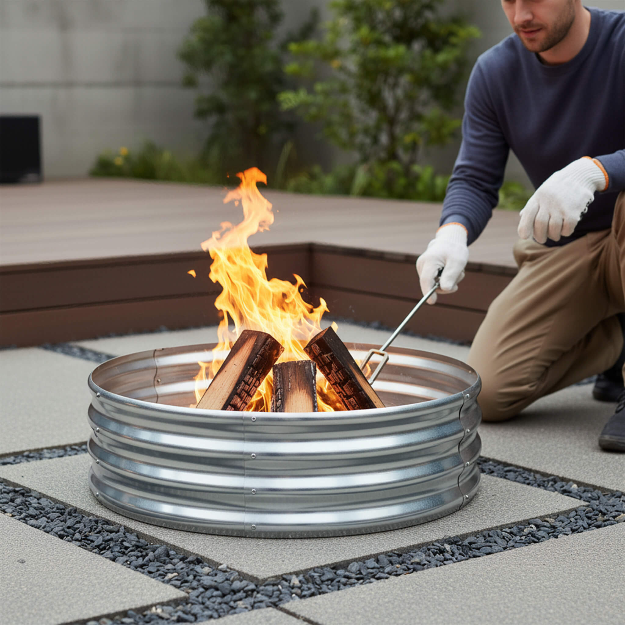 4FT Diameter Multi-Functional Camp Fire Ring Pit