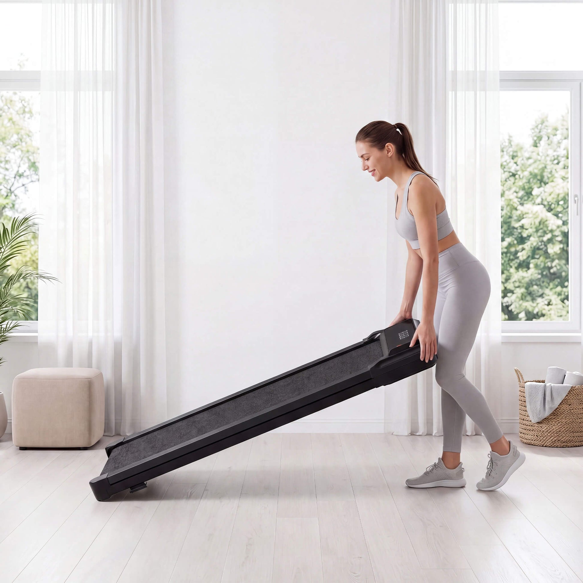 Portable Foldable Treadmill with Handrails