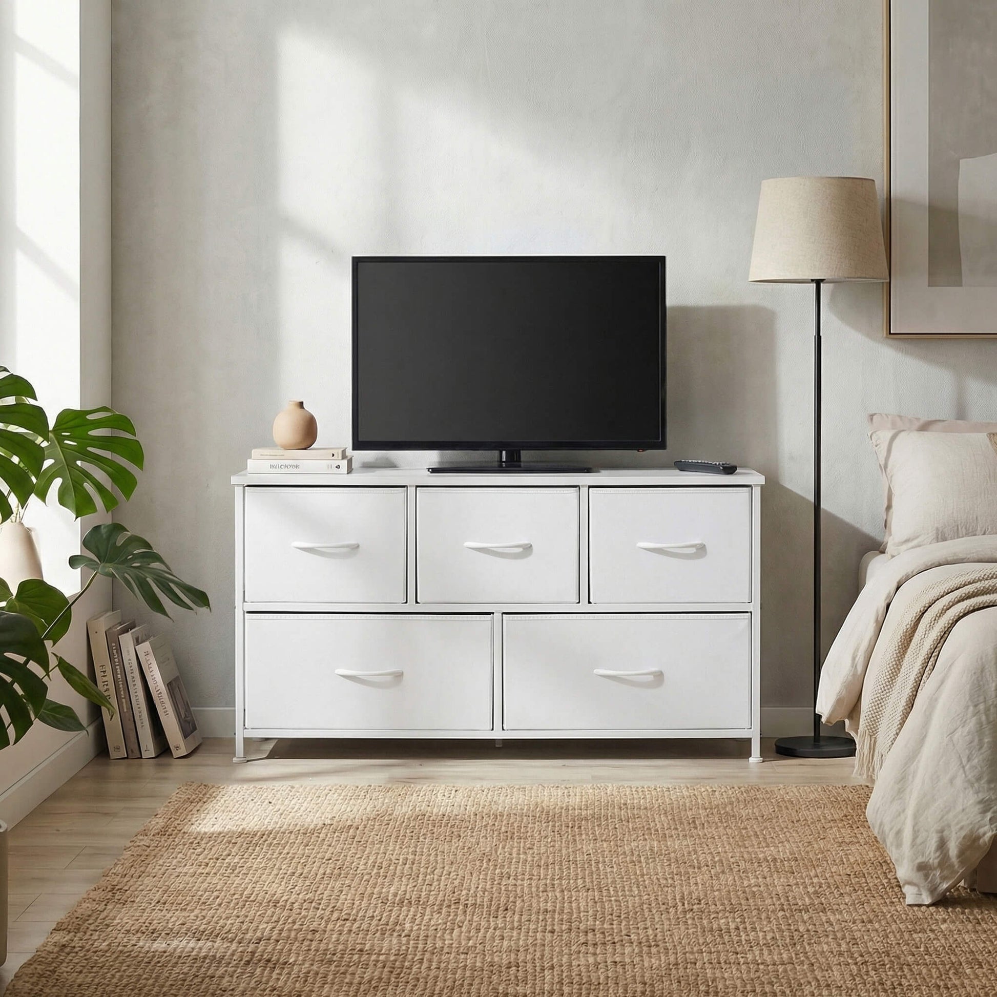 Storage Cabinet with Metal Frame for Bedroom Dresser