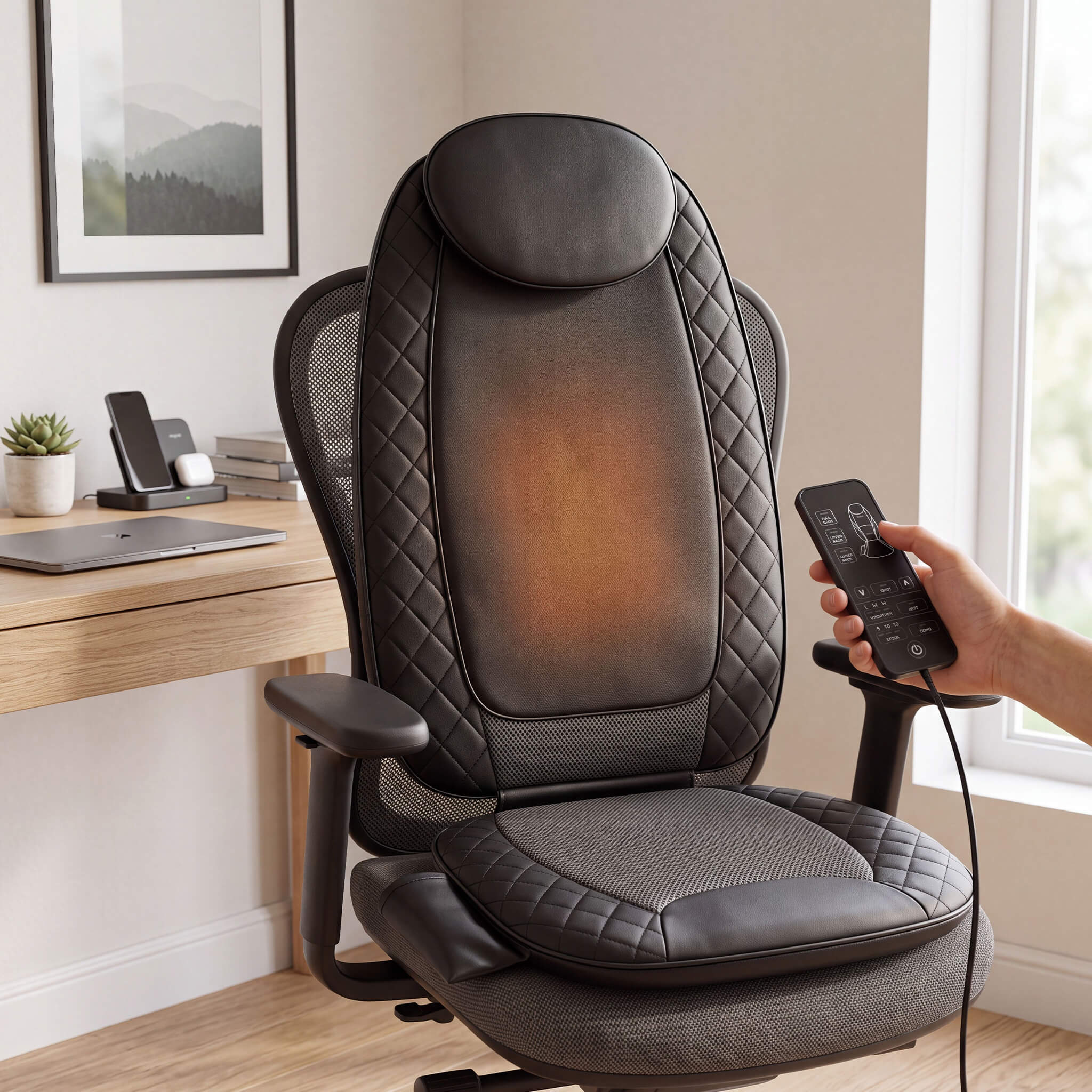 Massage Cushion with Heating and Vibration Functions For Car Cushion and Home Office Chair