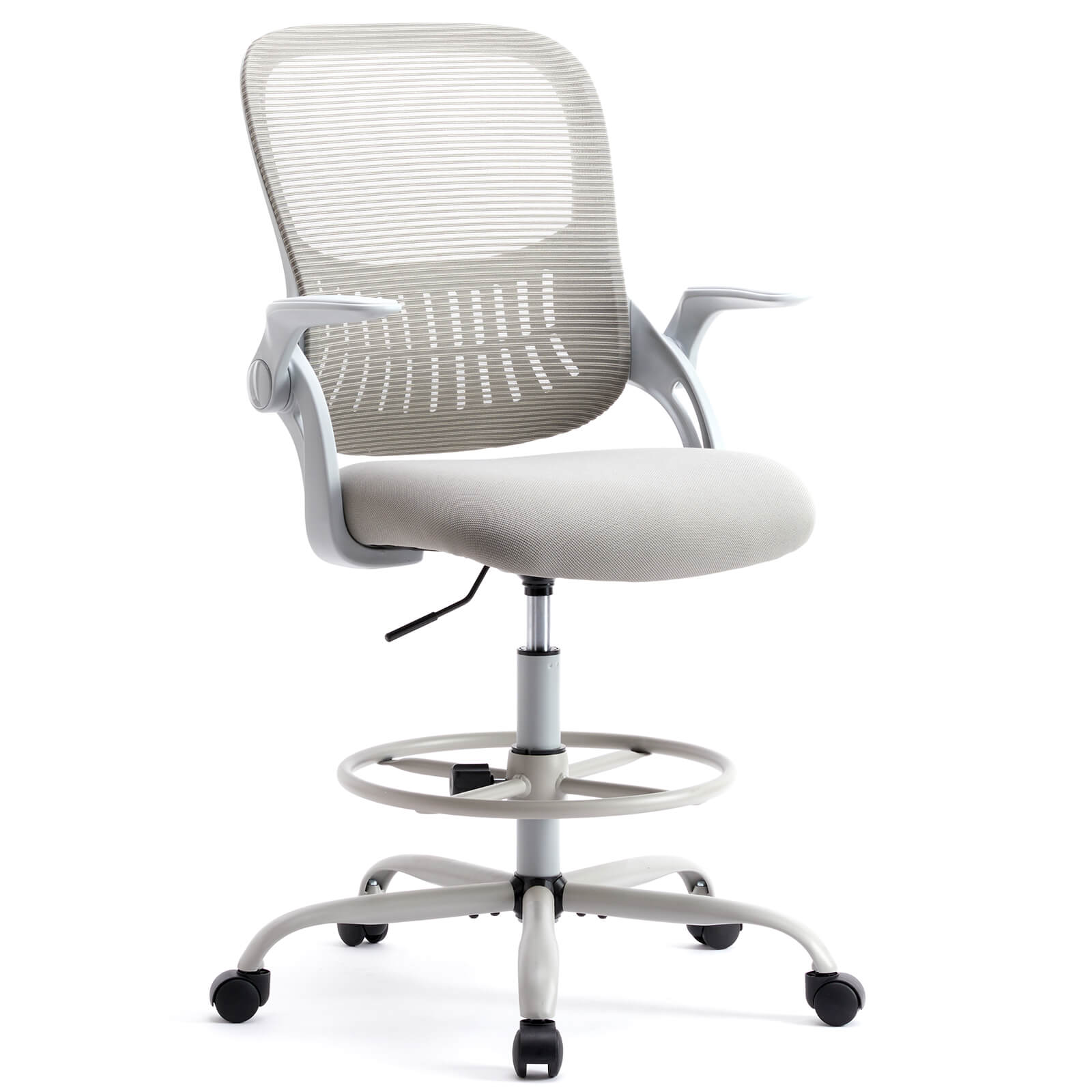 Office Chair with Reversible Armrest Lumbar Support