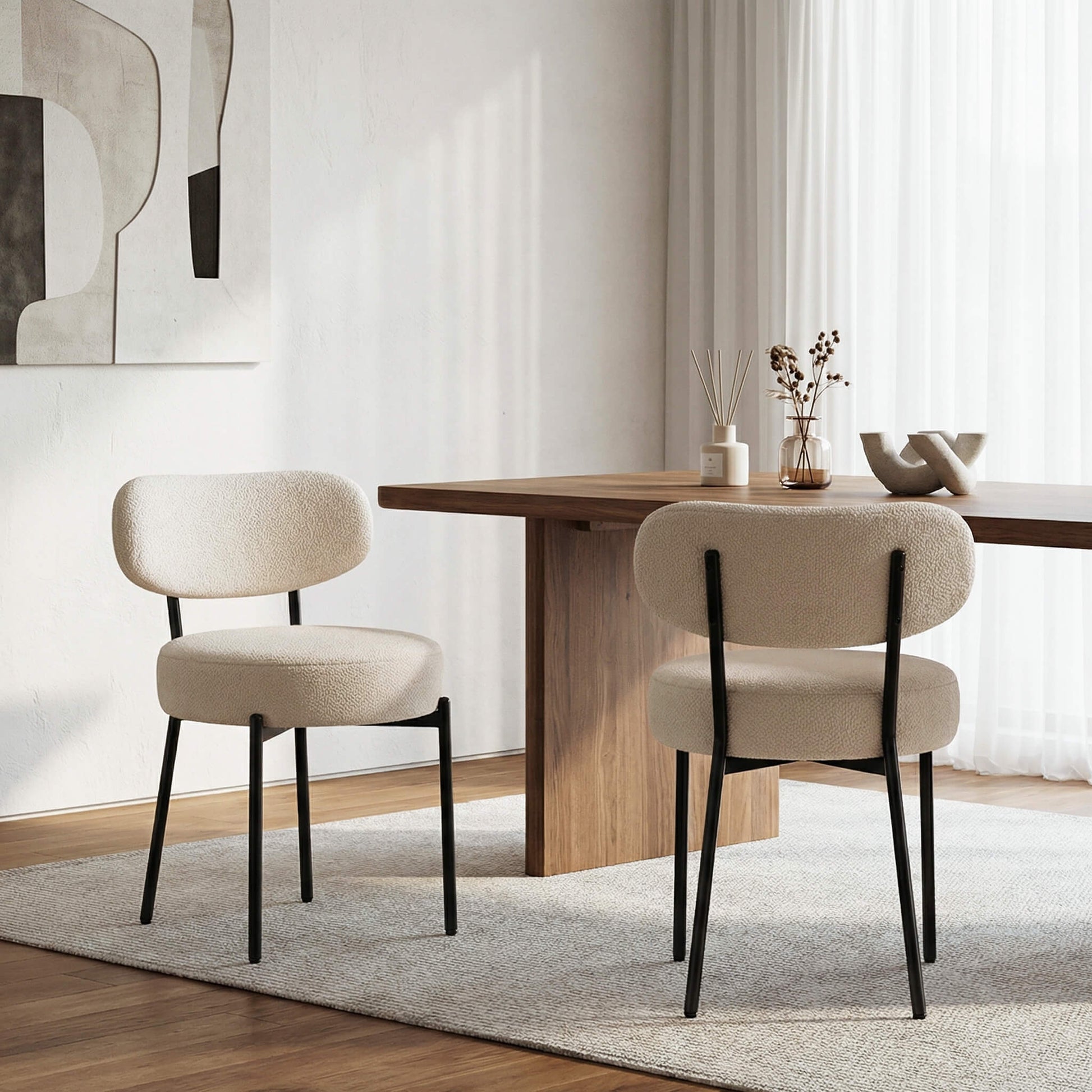 Dining Chair Set of 2 Soft Cushions for Dining Room