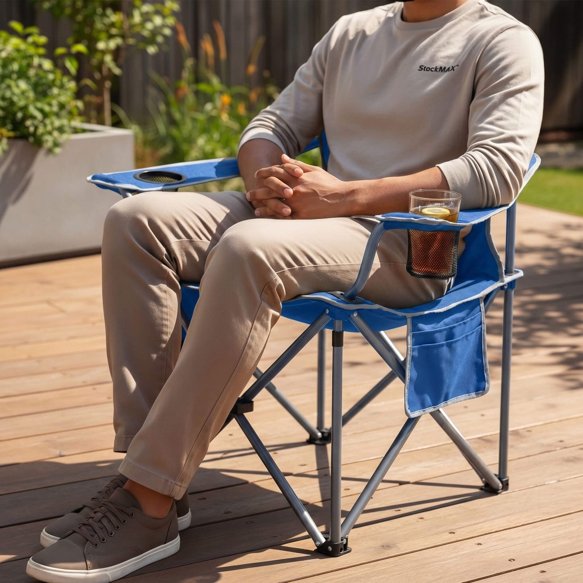 Portable Folding Camping Chair with Side Pocket