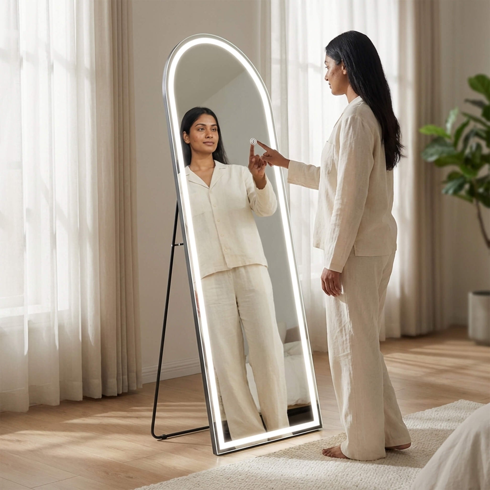 Tri-colour LED Illuminated Mirror for Indoors
