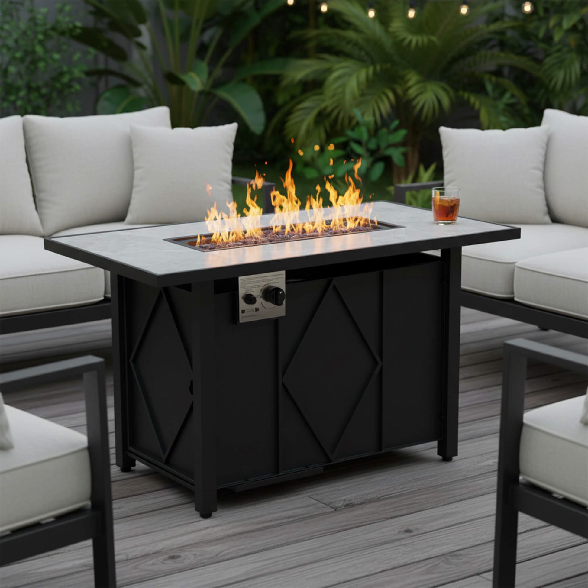 43" Outdoor Fire Pit Table with 50,000 BTU Heater