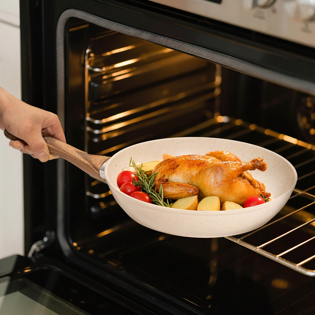 17-Piece Non-Stick Cookware Set with Detachable Handles