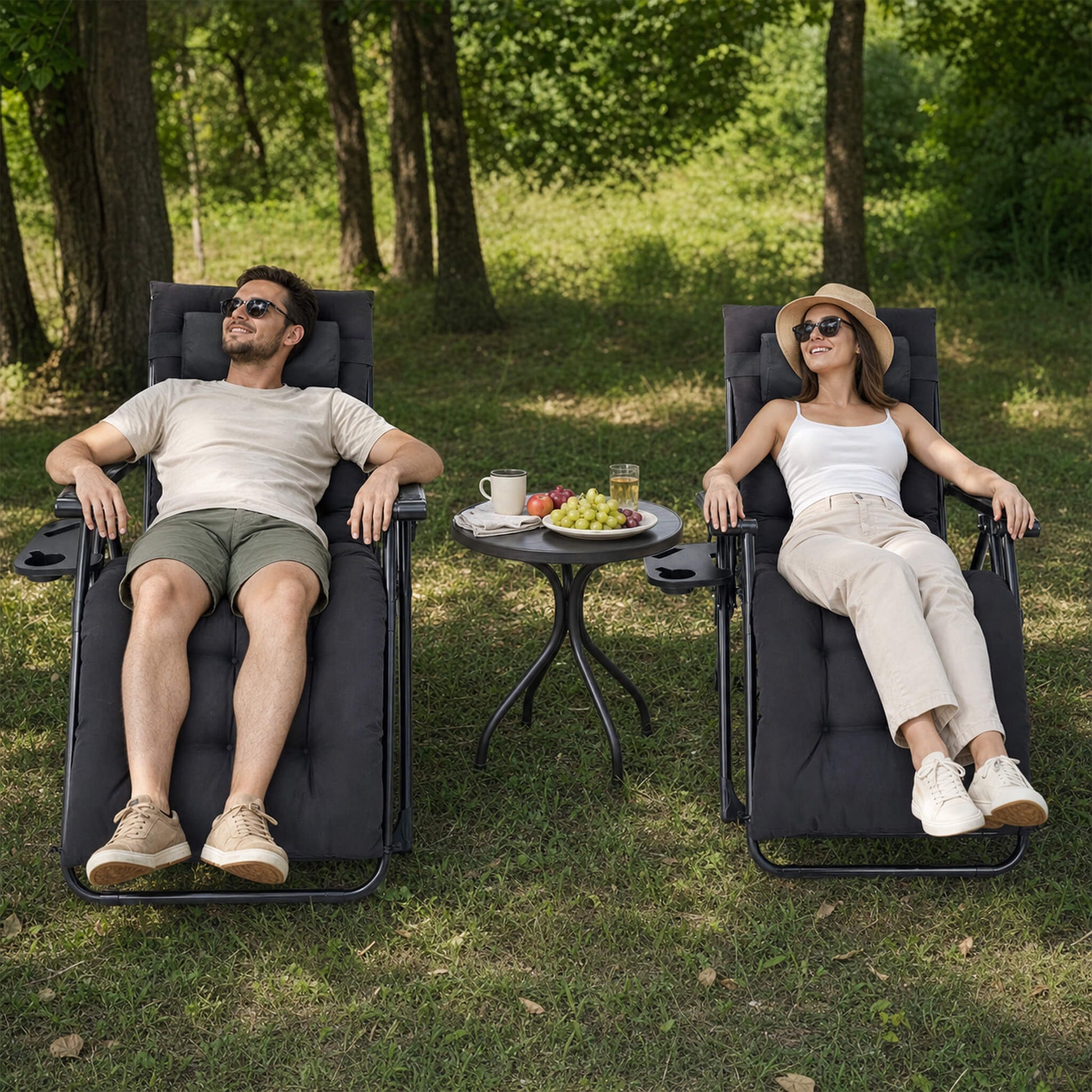Foldable Zero-Gravity Outdoor Lounge Chair for Beach/Patio