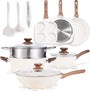 25-Piece Nonstick Pots and Pans Set - Induction Compatible Kitchen Cookware Set with Stay-Cool Handles