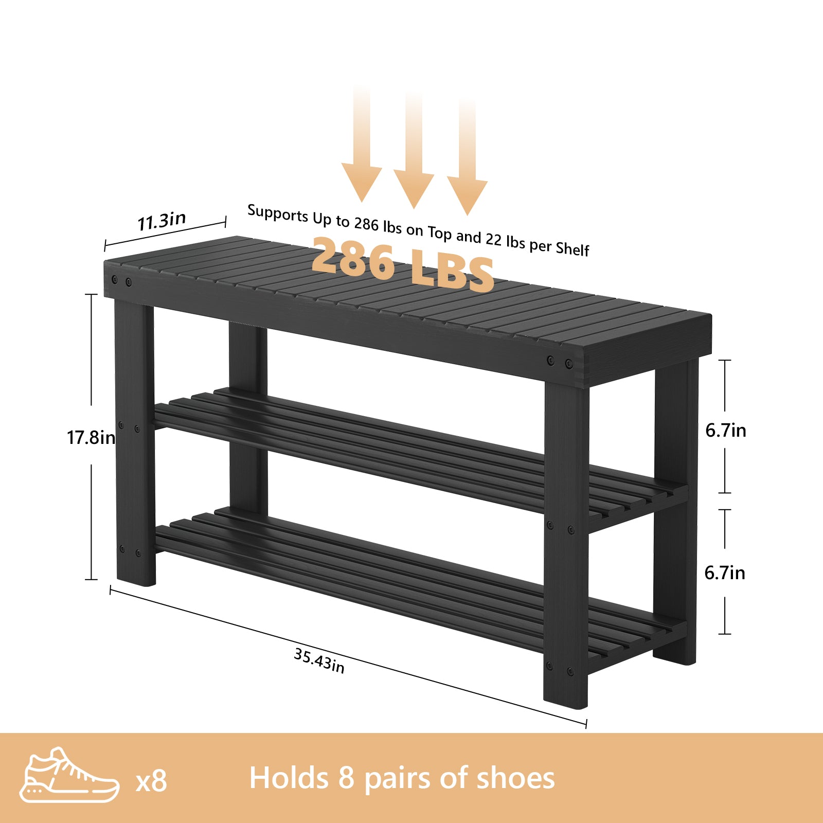 2-in-1 Bamboo Shoe Bench for Entryway