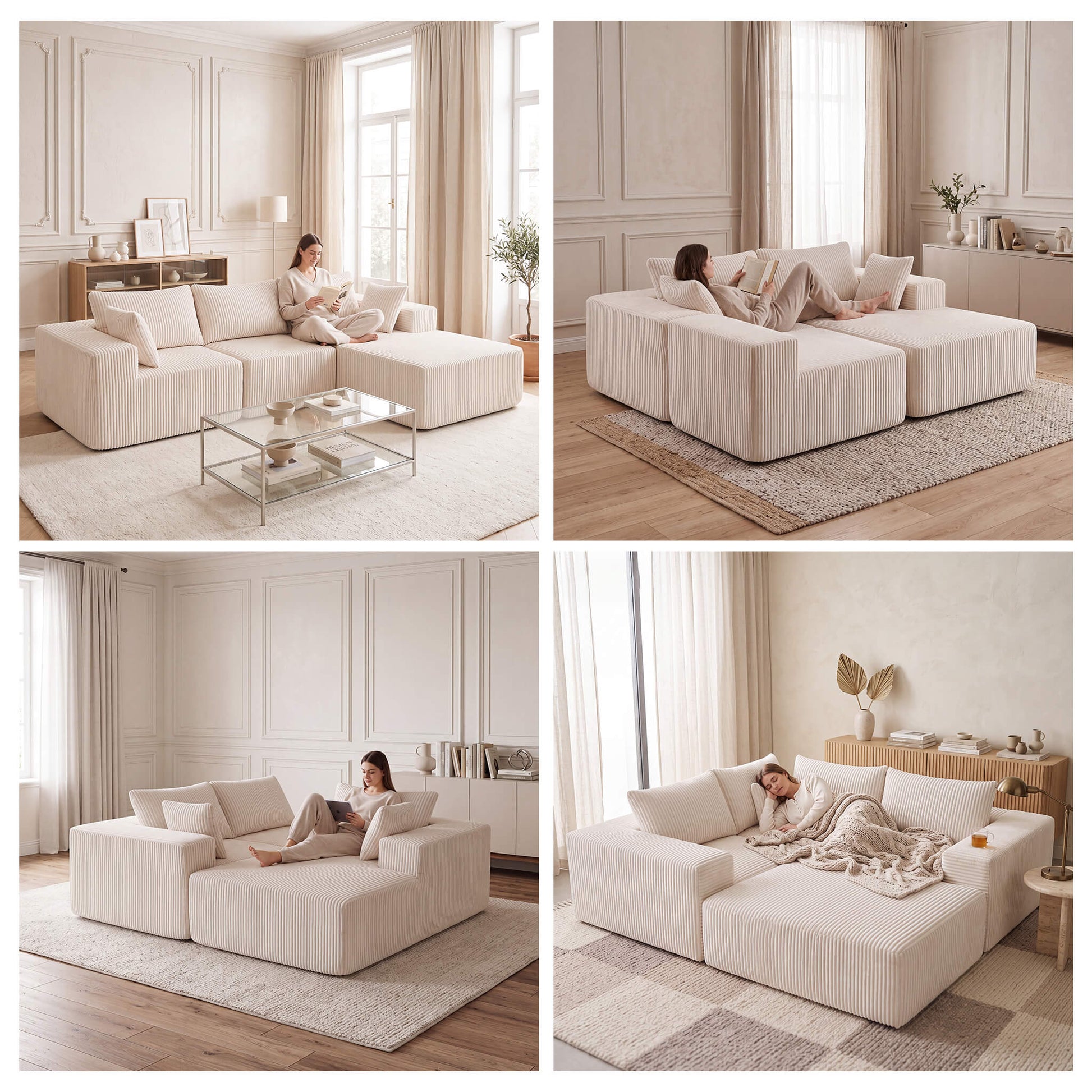 108" Modern Modular Couch Sectional Sofa for Living Room