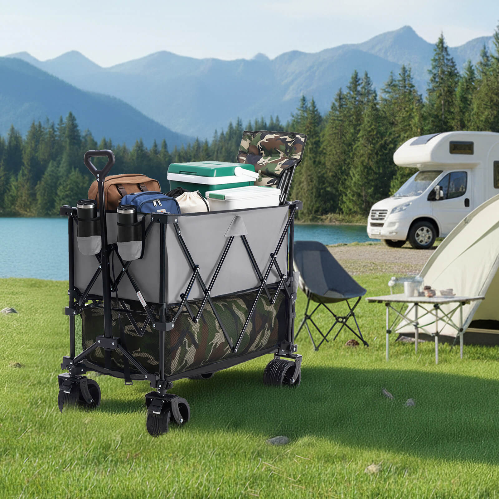 Haul Master 400L Folding Wagon Cart for Camping and Outdoor Use