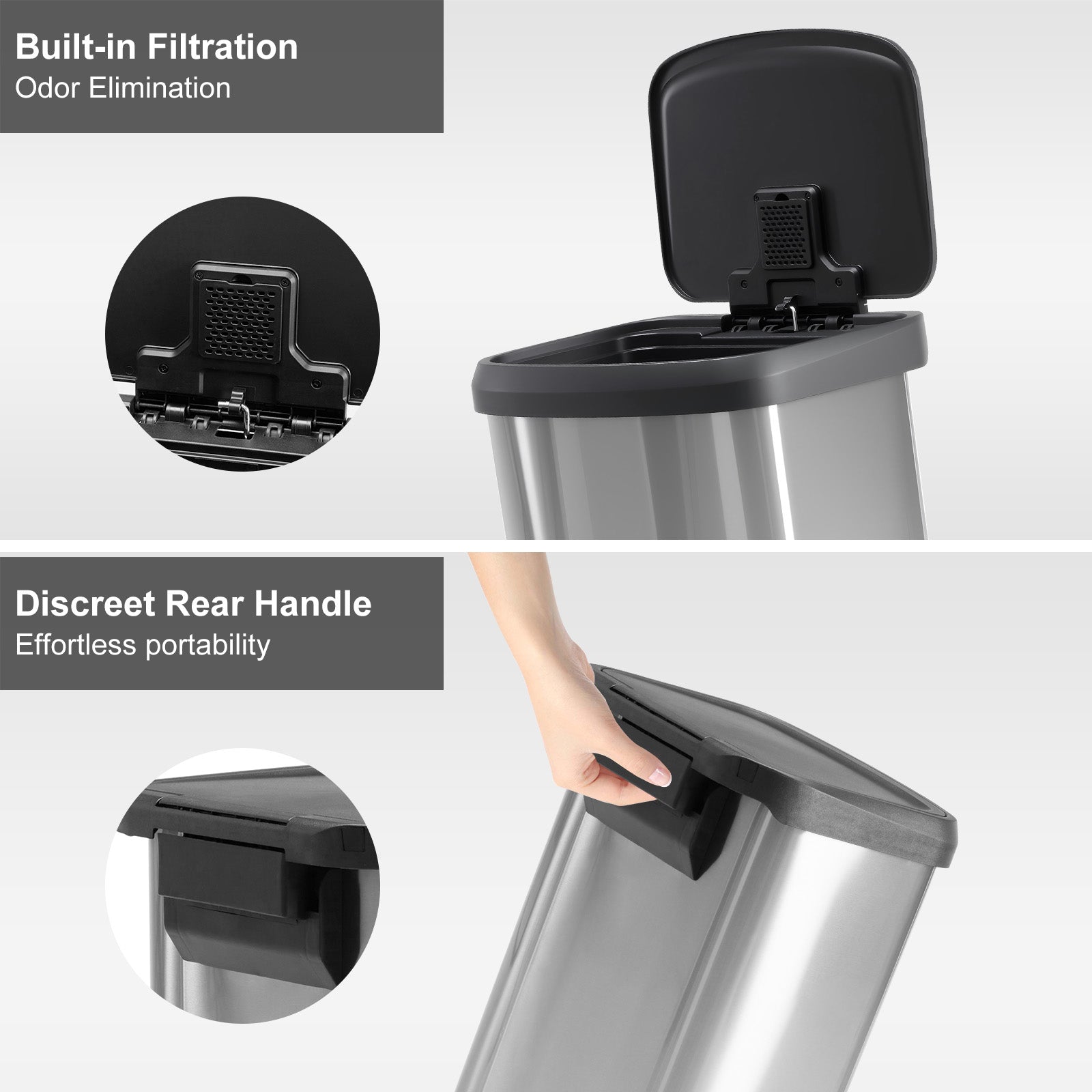 21 Gallon Step-On Trash Can with Lid for Kitchen and Home Use