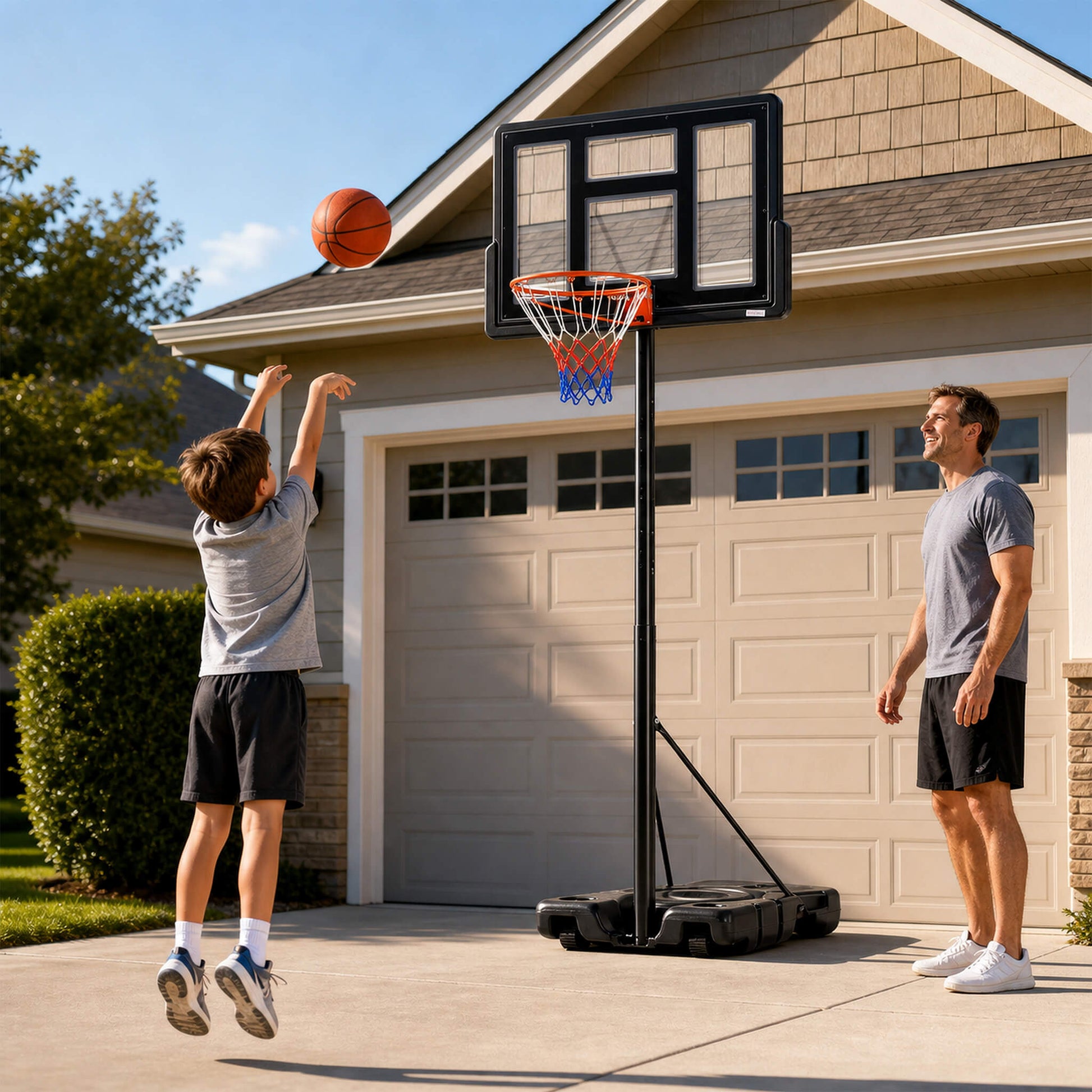 Height-Adjustable Portable Basketball Hoop