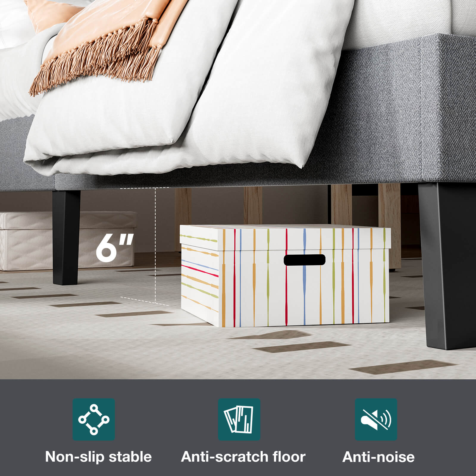 Bed Frame with Headboard for Bedroom