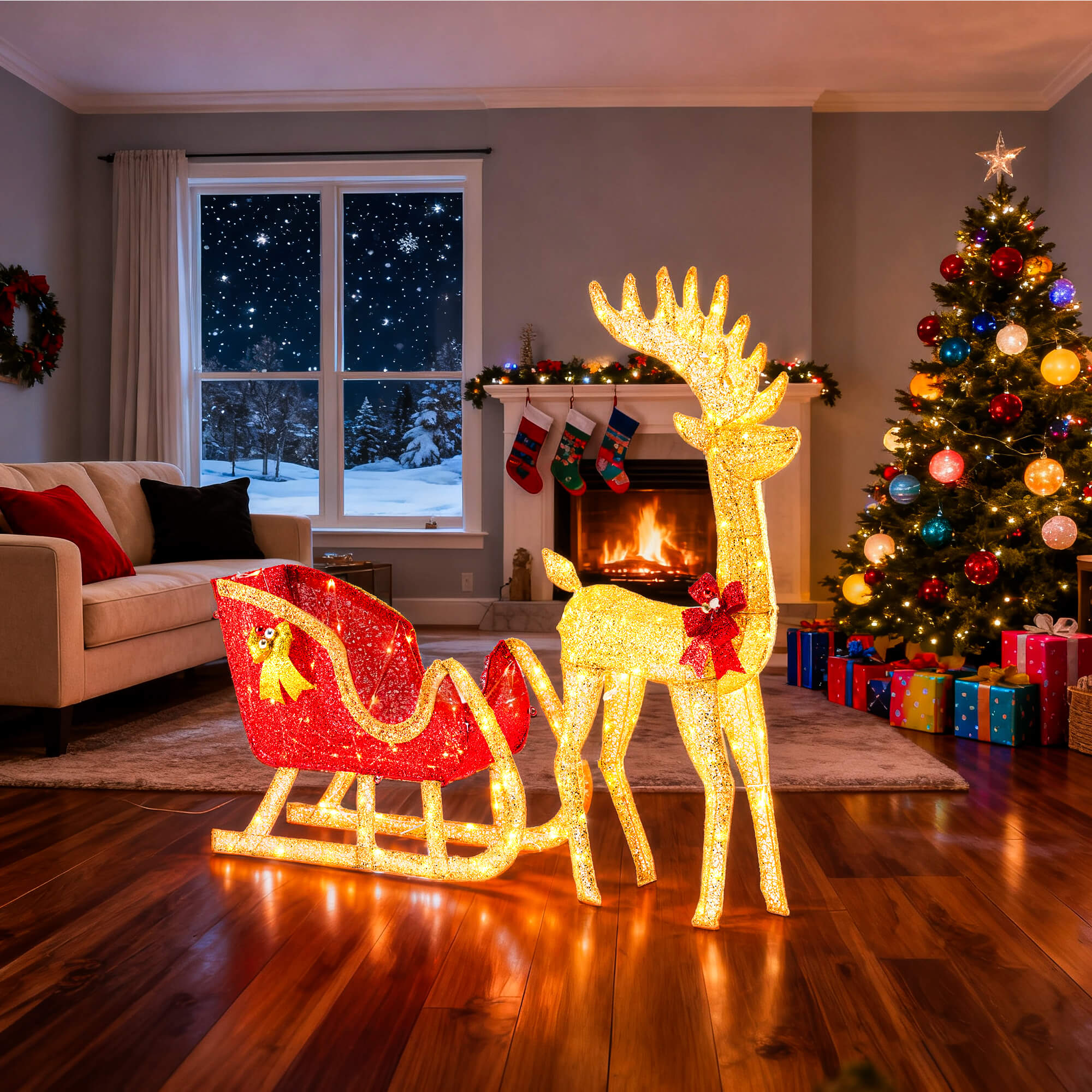 outdoor xmas sleigh