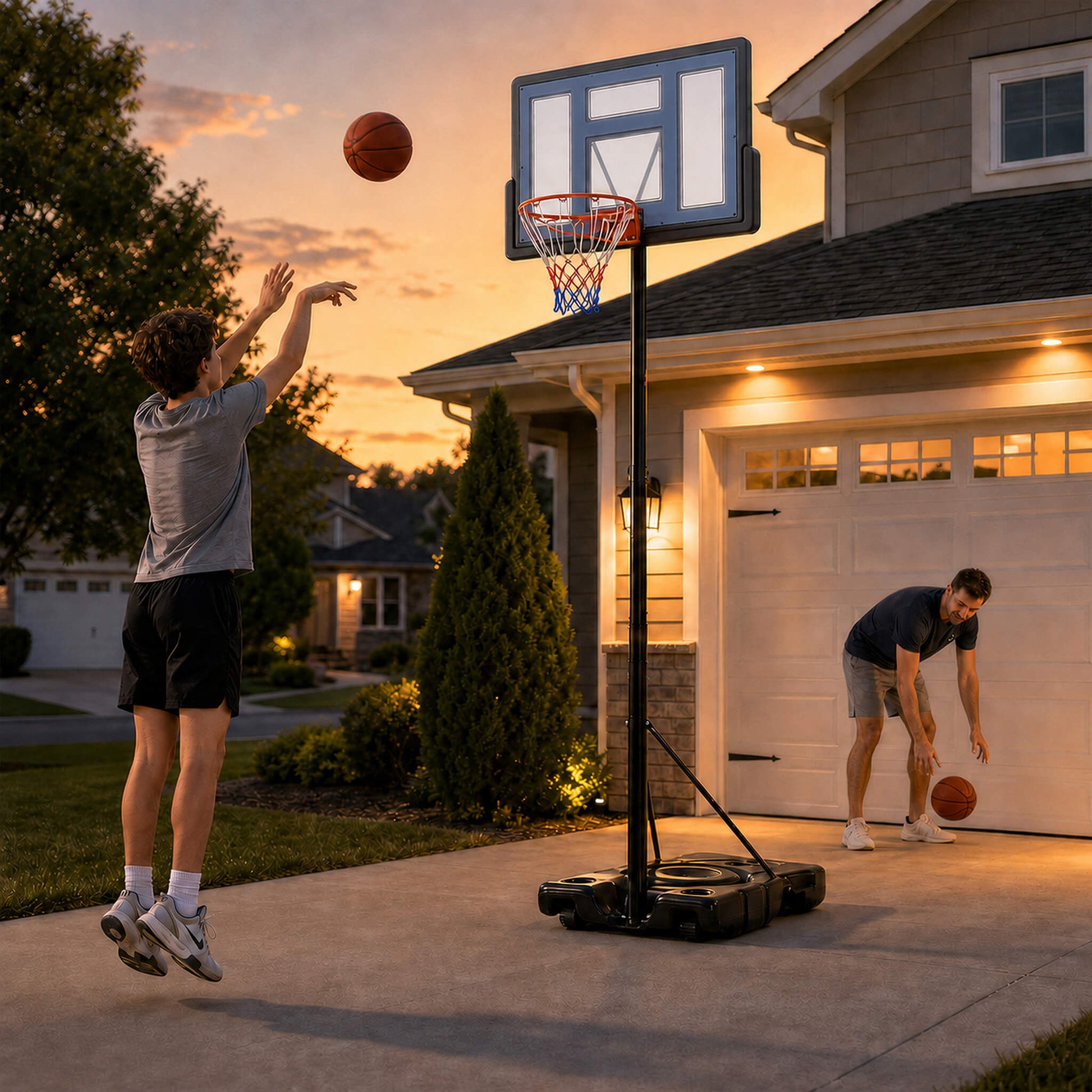 Height-Adjustable Portable Basketball Hoop