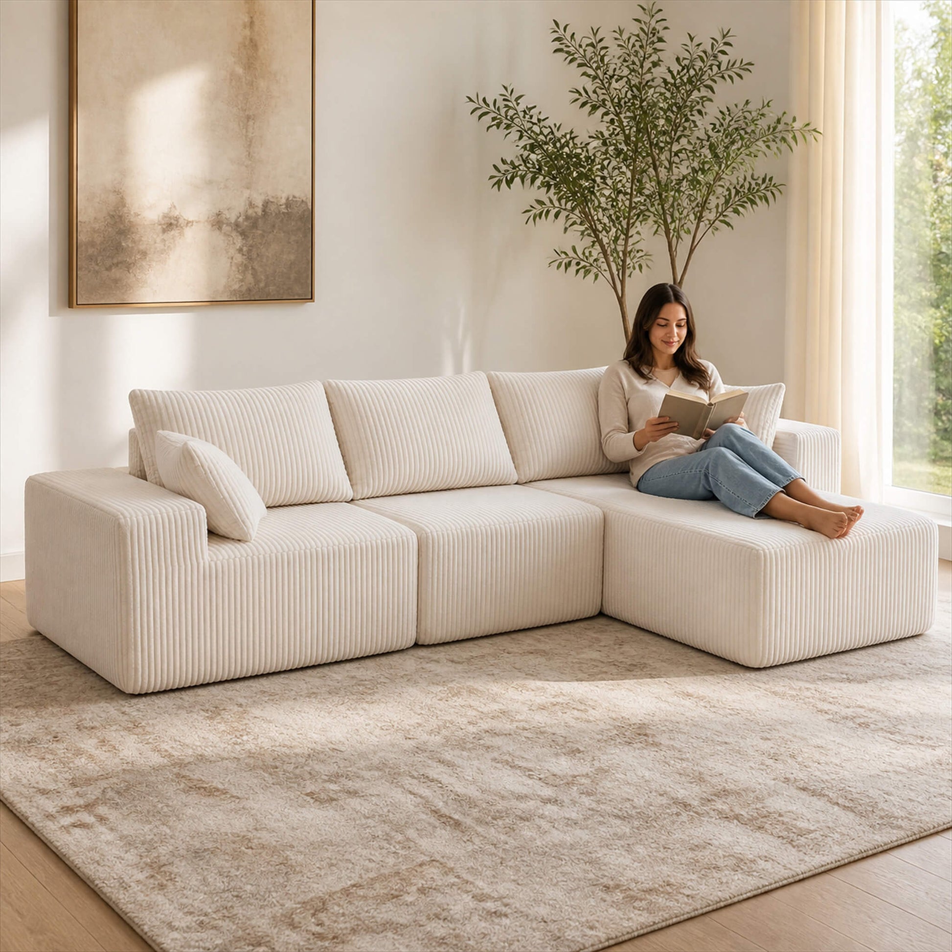 108" Modern Modular Couch Sectional Sofa for Living Room