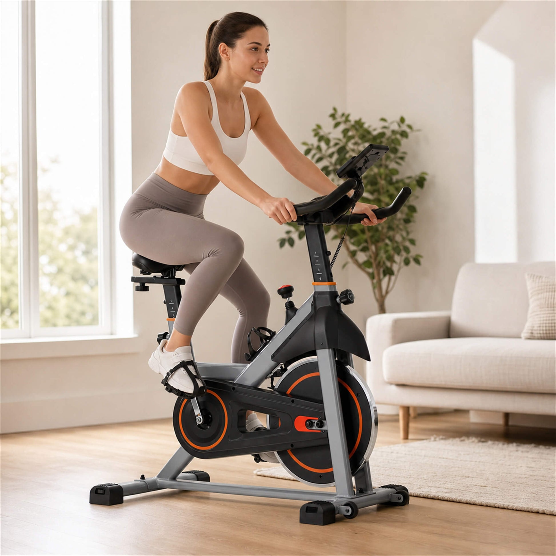 Magnetic Resistance-Type Quiet Home Exercise Bike with App Control