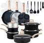 25-Piece Non-Stick Ceramic-Coated Granite Cookware Set