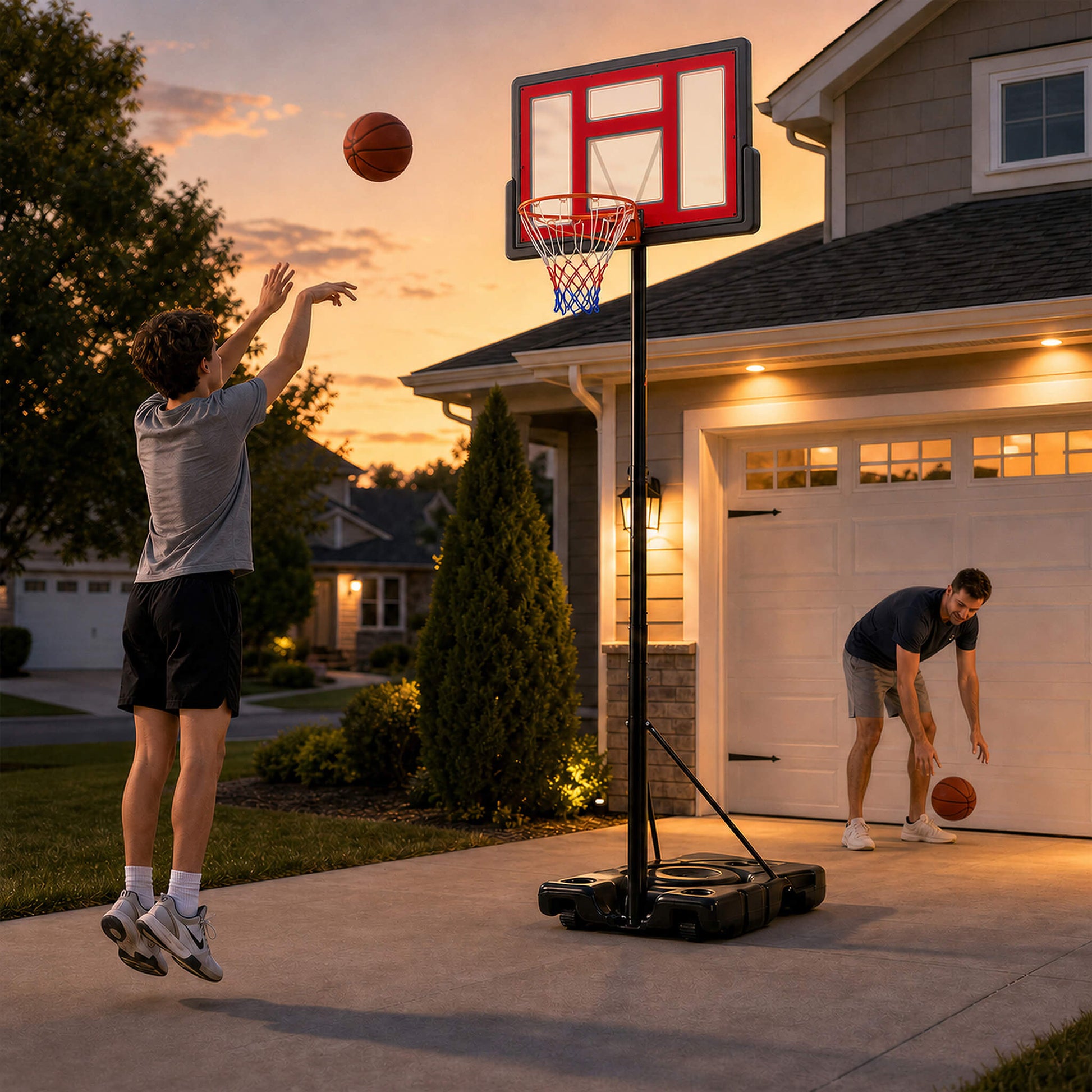 Height-Adjustable Portable Basketball Hoop