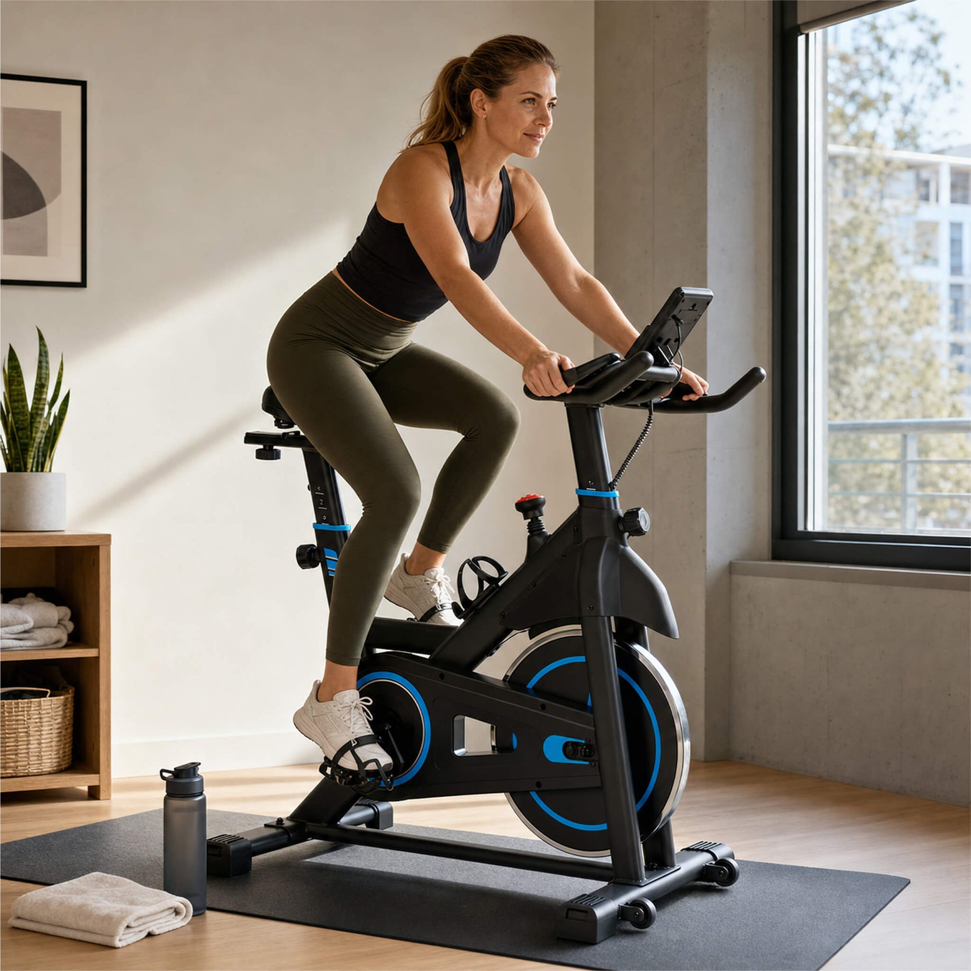 Magnetic Resistance-Type Quiet Home Exercise Bike with App Control