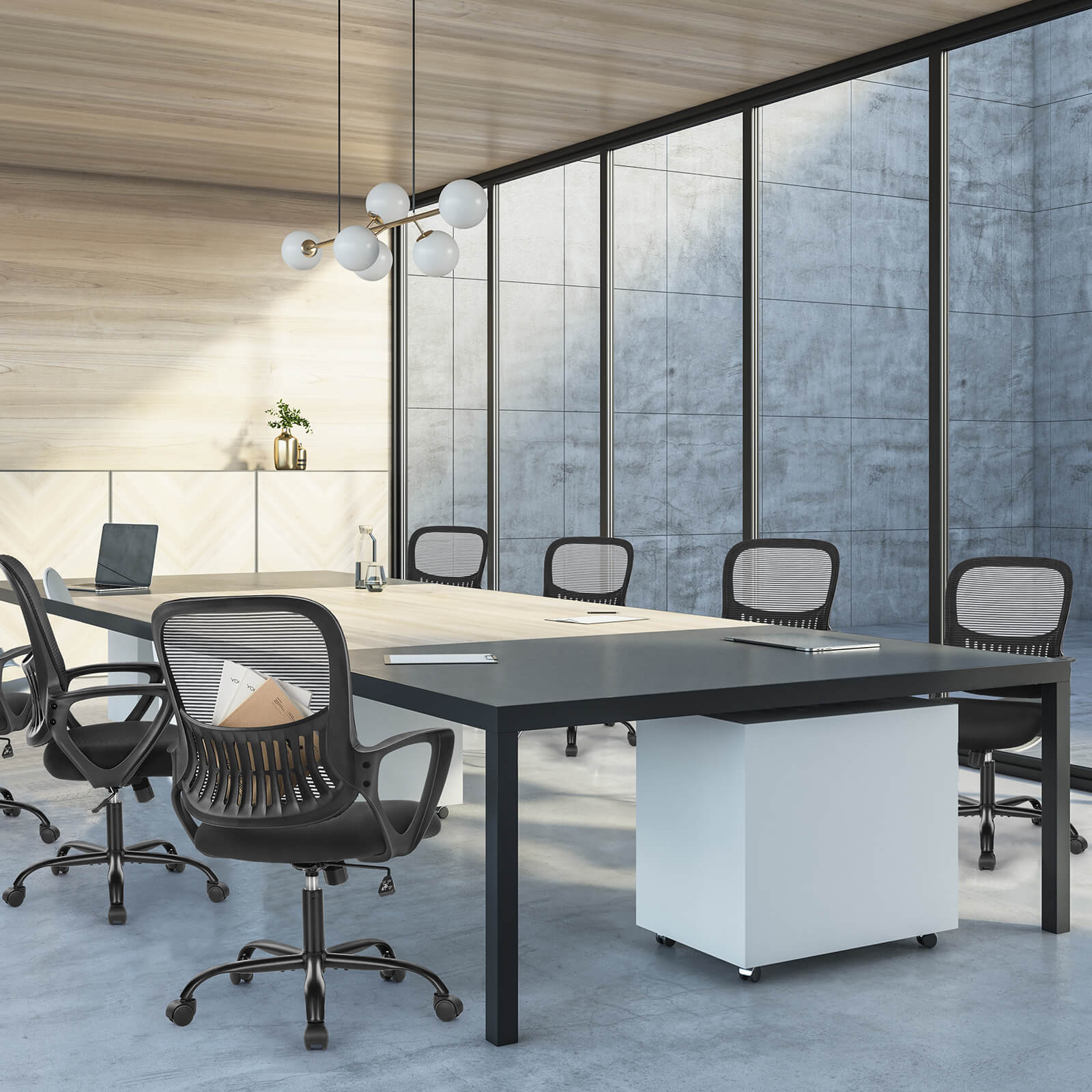 Office Chair with Lumbar Support and Armrests