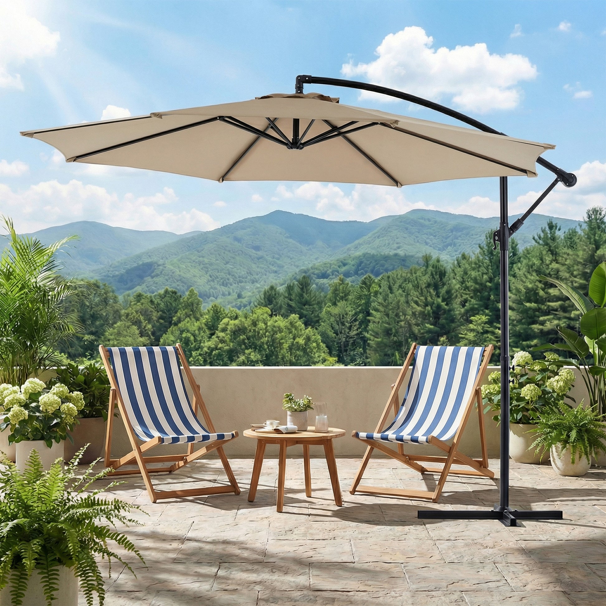 Offset Patio Cantilever Umbrella - Umbrellas for Patio, Anti-UV Canopy Sunshade Parasol, UV Resistant Outdoor