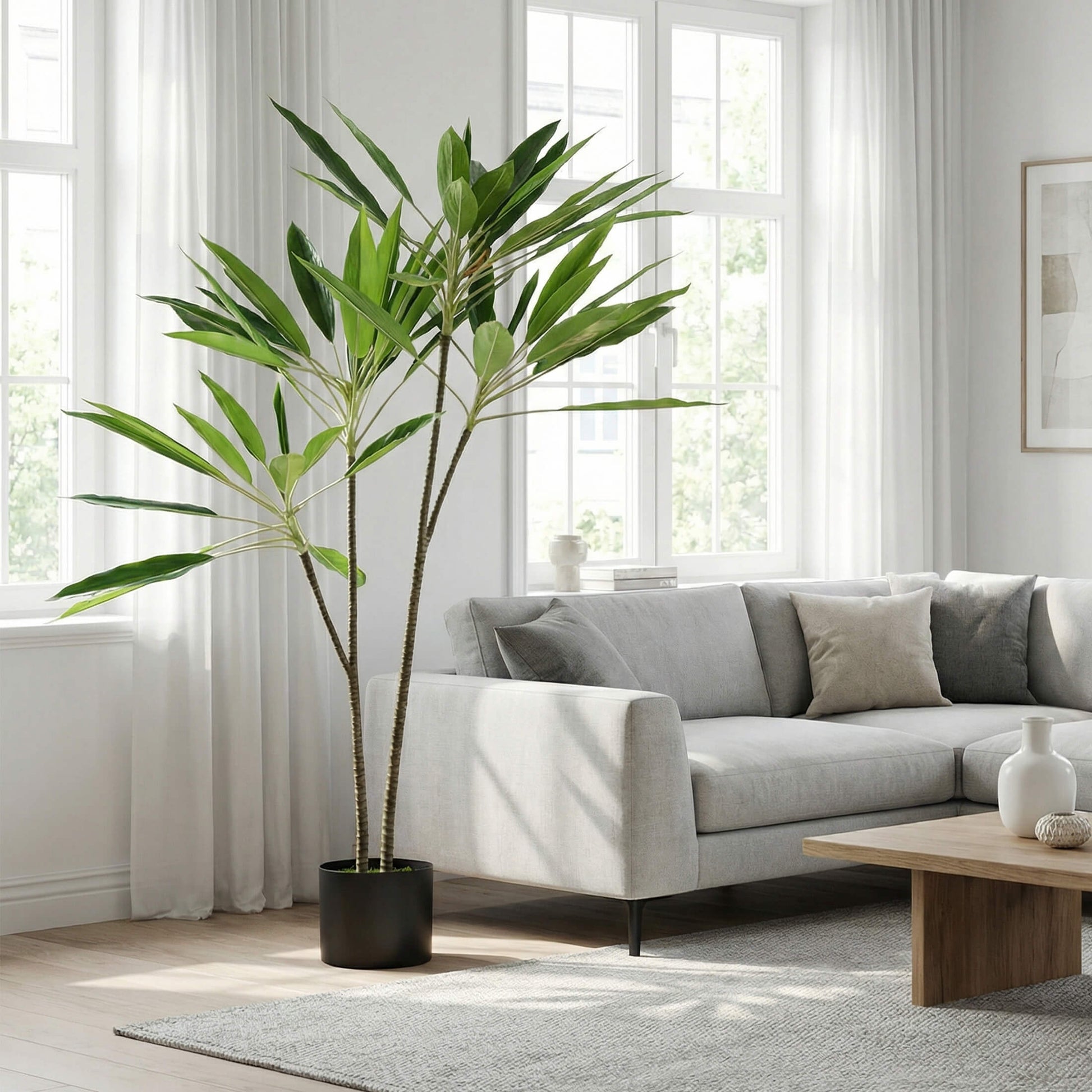 51" Artificial Dracaena Tree - Lifelike Faux Silk Plant for Home & Office