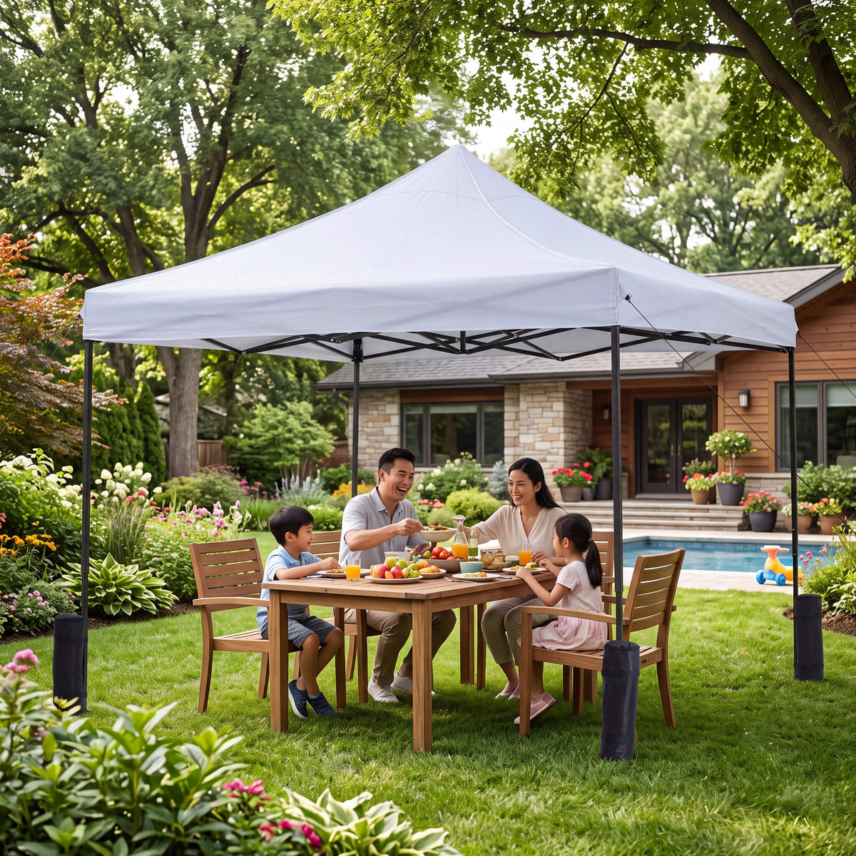 Heavy-Duty Pop-Up Portable Sunshade and Waterproof Tent for Outdoor Use
