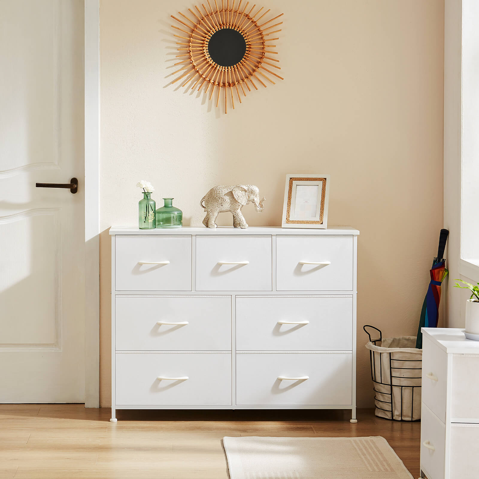 Dresser Wooden Top with Storage for Living Room Bedroom