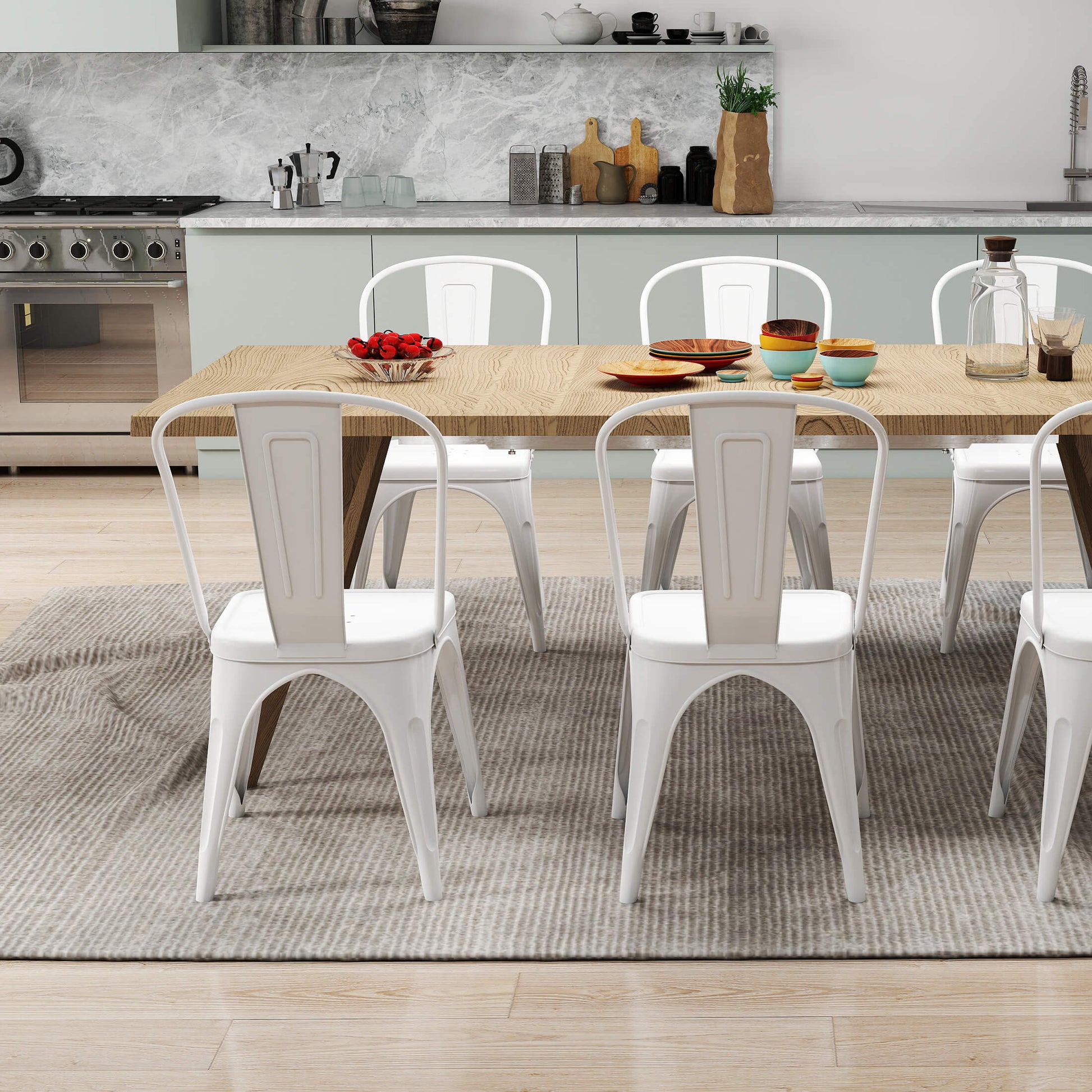 Stackable Metal Dining Chair-Indoor/Outdoor (Set of 4)