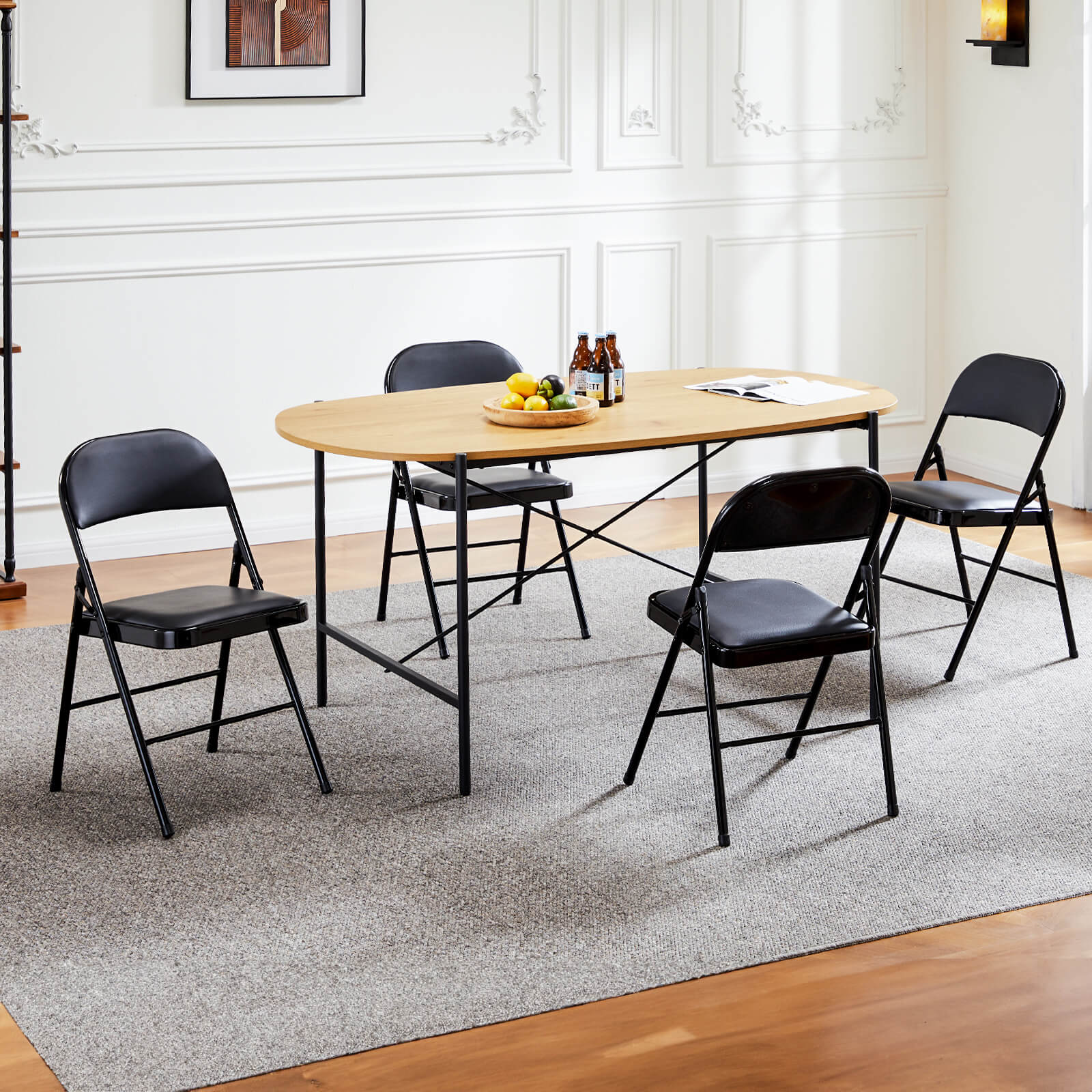 Leather Folding Chair for Events and Home Use(set of 2)
