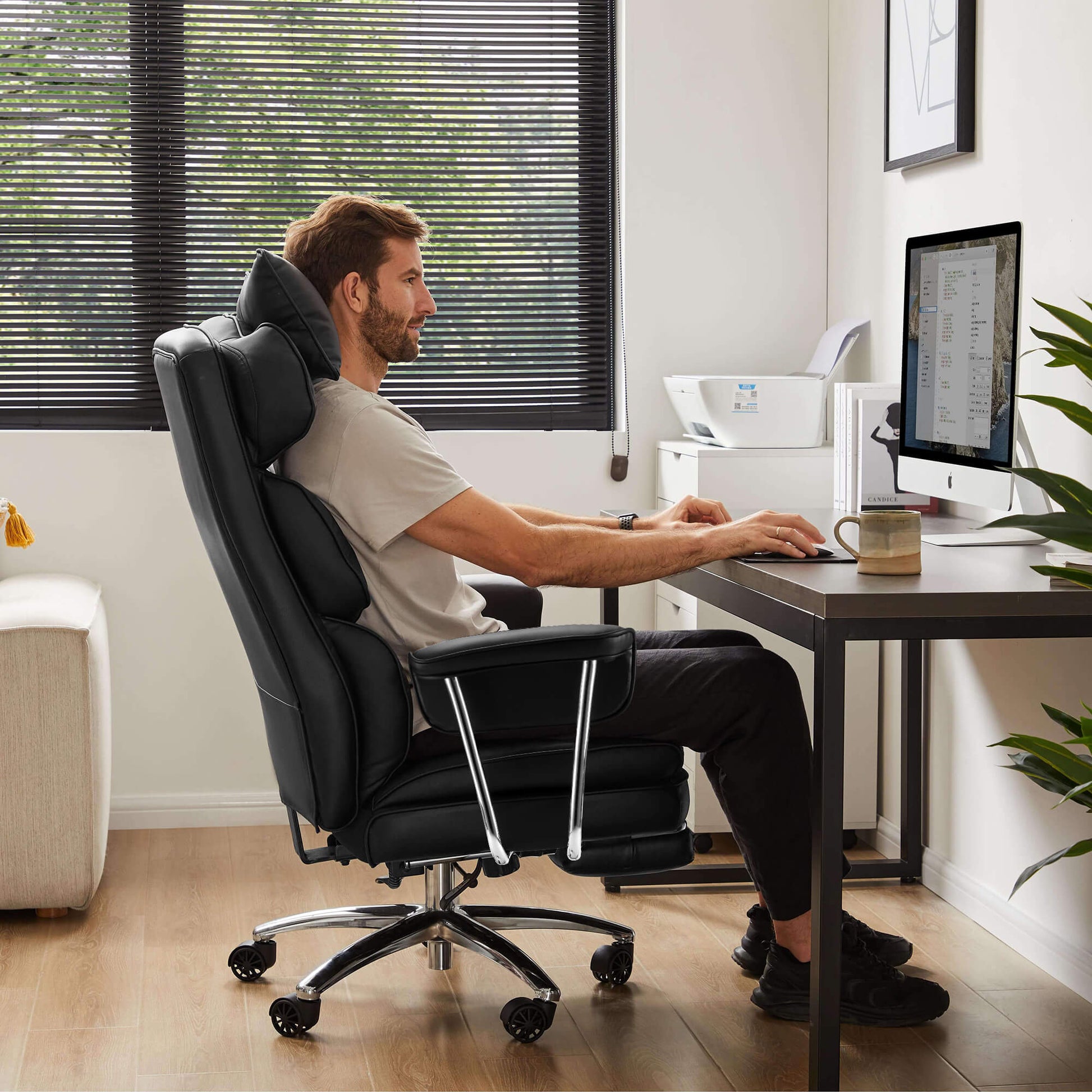 desk chair with leg rest