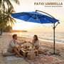 10ft Cantilever Patio Umbrella with Crank Lift Mechanism for Garden, Backyard, Poolside