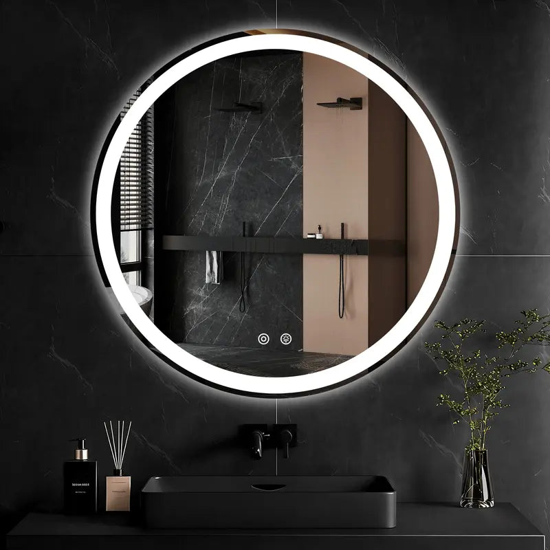 Adjustable Lighted Anti-Fog Vanity Mirror - Bathroom Fixture, Dual Light Sources, 3 Lighting Modes, White Minimalist Home Decor, Adjustable Lighted Mirror
