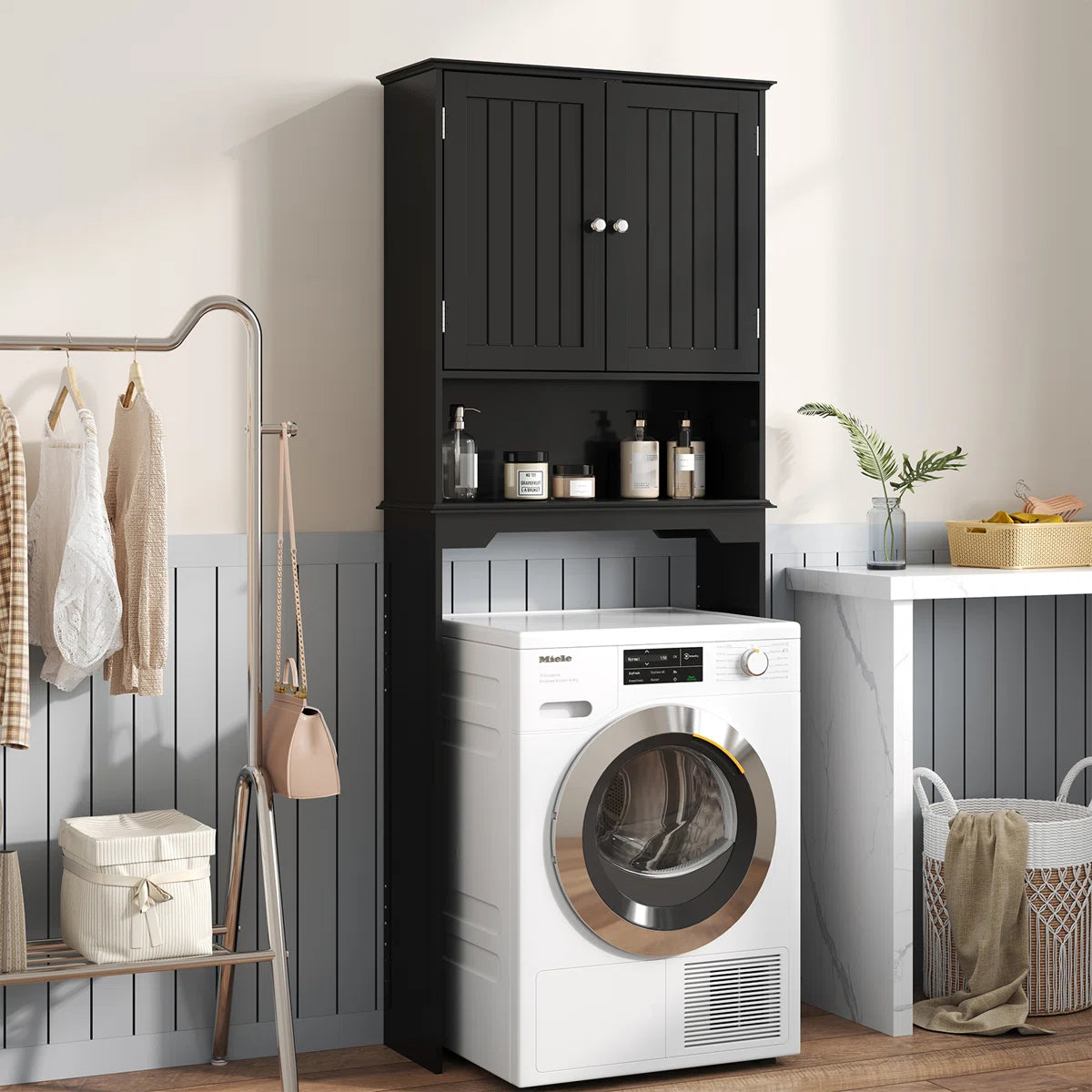 Above-Toilet Space-Saving Storage Cabinet for Bathroom